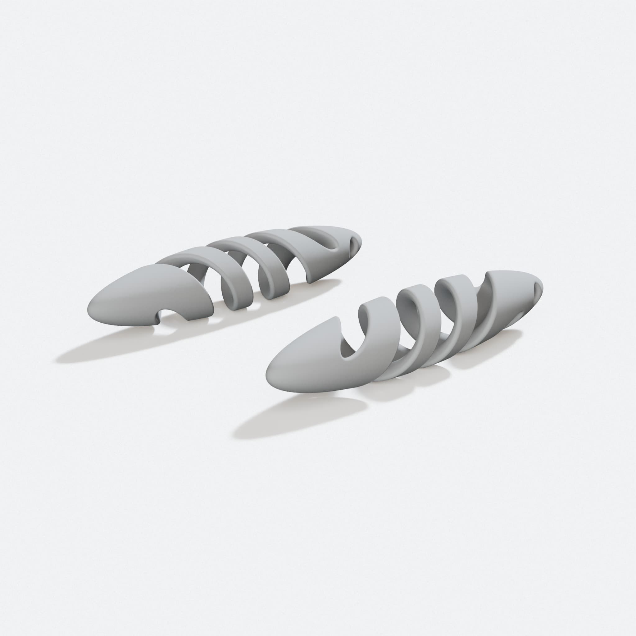 Twist Earrings 3D Printed Gift, turn three quarter