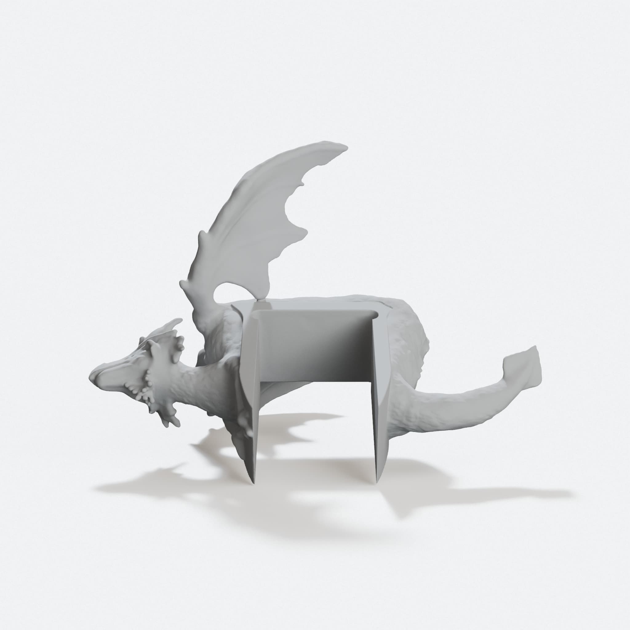 Cubicle Coat Hanger Dragon, 3D Printed Office Accessory, hero tilt