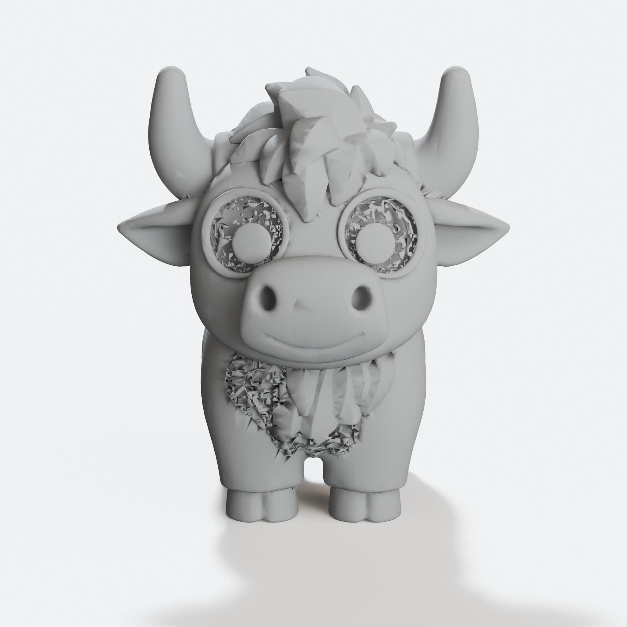 Cute Highland Cow Pencil Cup, 3D Printed Office Accessories, hero tilt