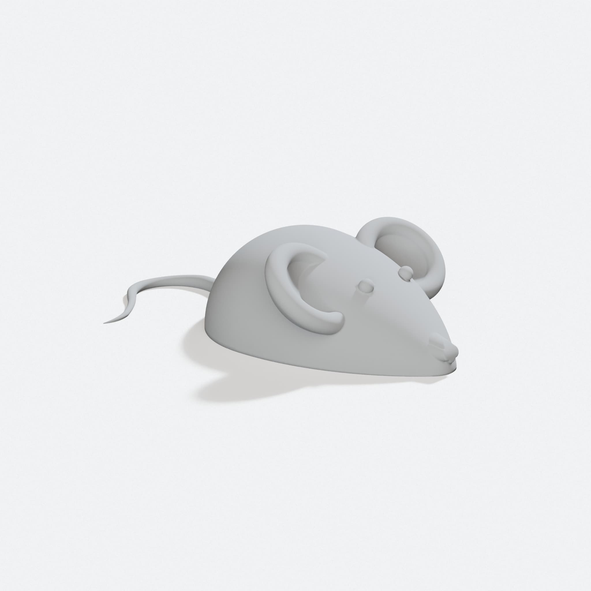 3D Mouse Toy - Printable Animal Figure, turn three quarter