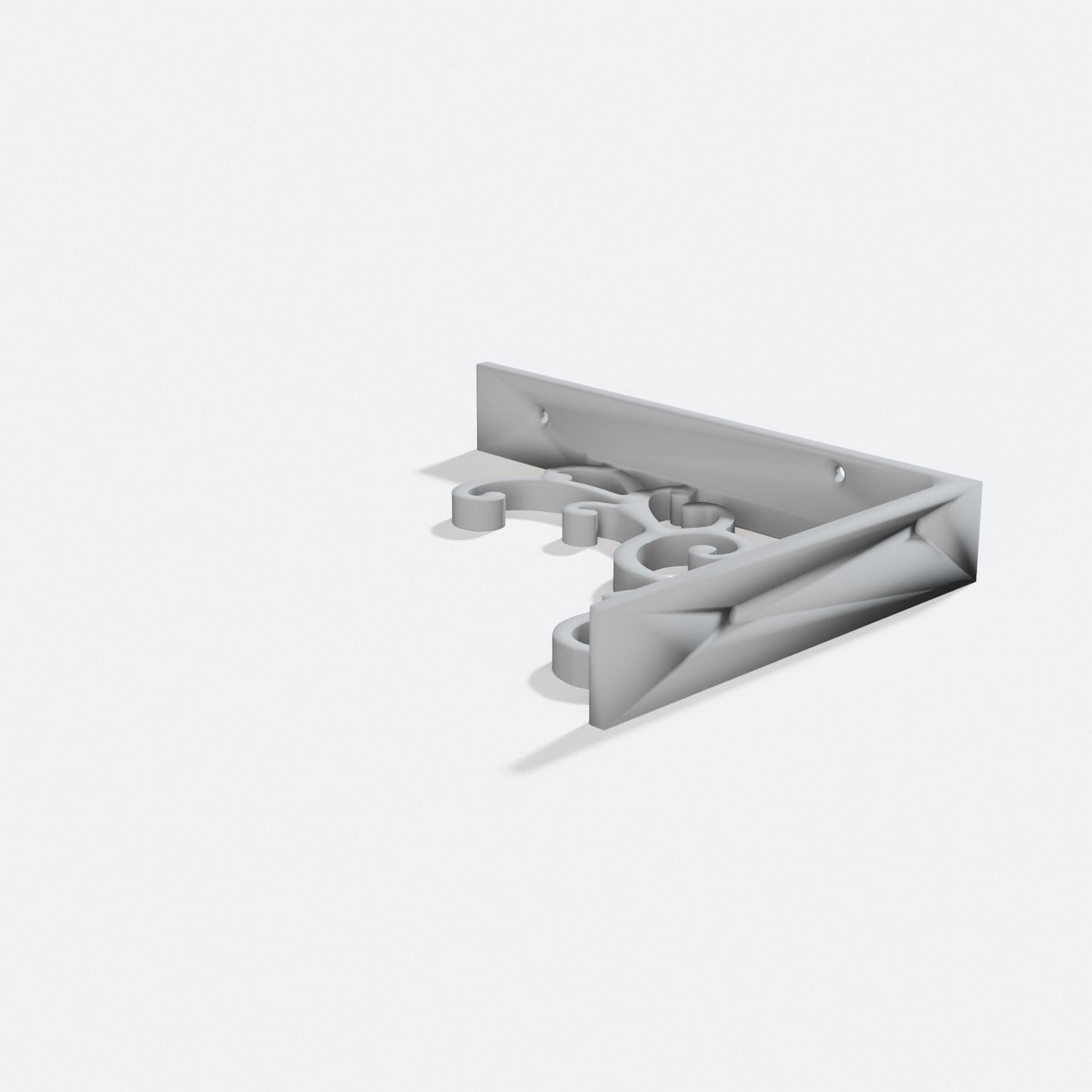 Vintage Shelf Bracket 3D Printed Home Decor, turn three quarter