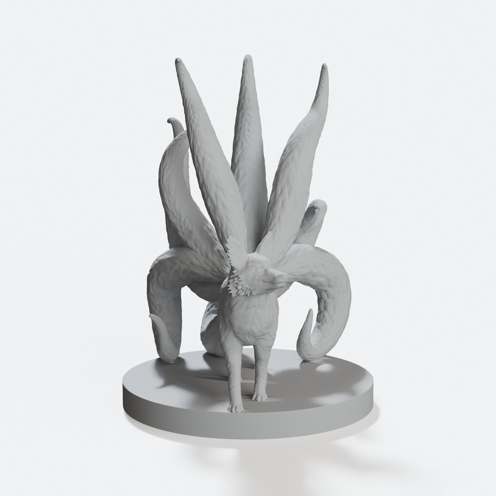 Kitsune Fox Spirit D&D Tabletop Mini, hero tilt