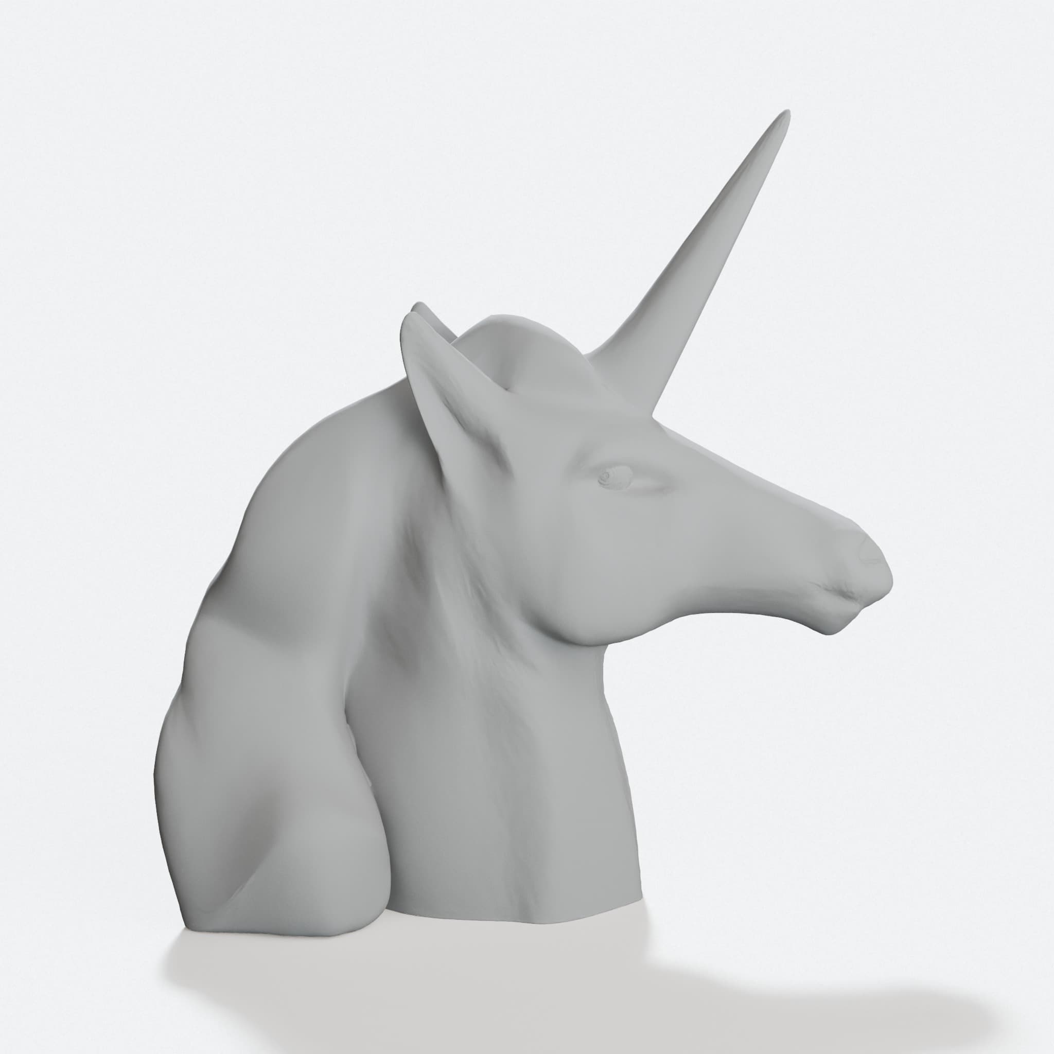Unicorn Head 3D Printed Home Decor Wall Mount, hero tilt