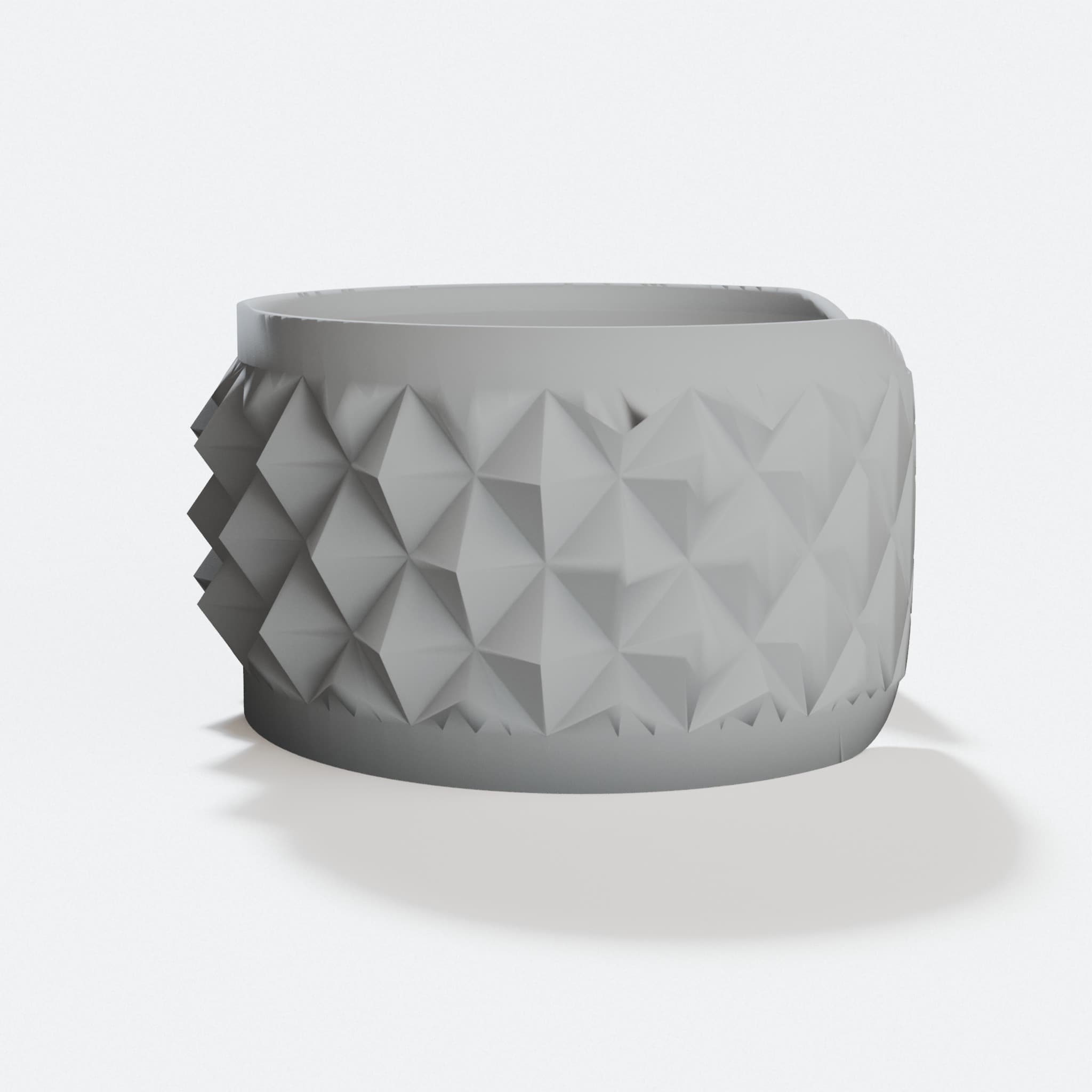 Knurled Bracelet No1 - 3D Printed Textured Wearable Accessory, hero tilt