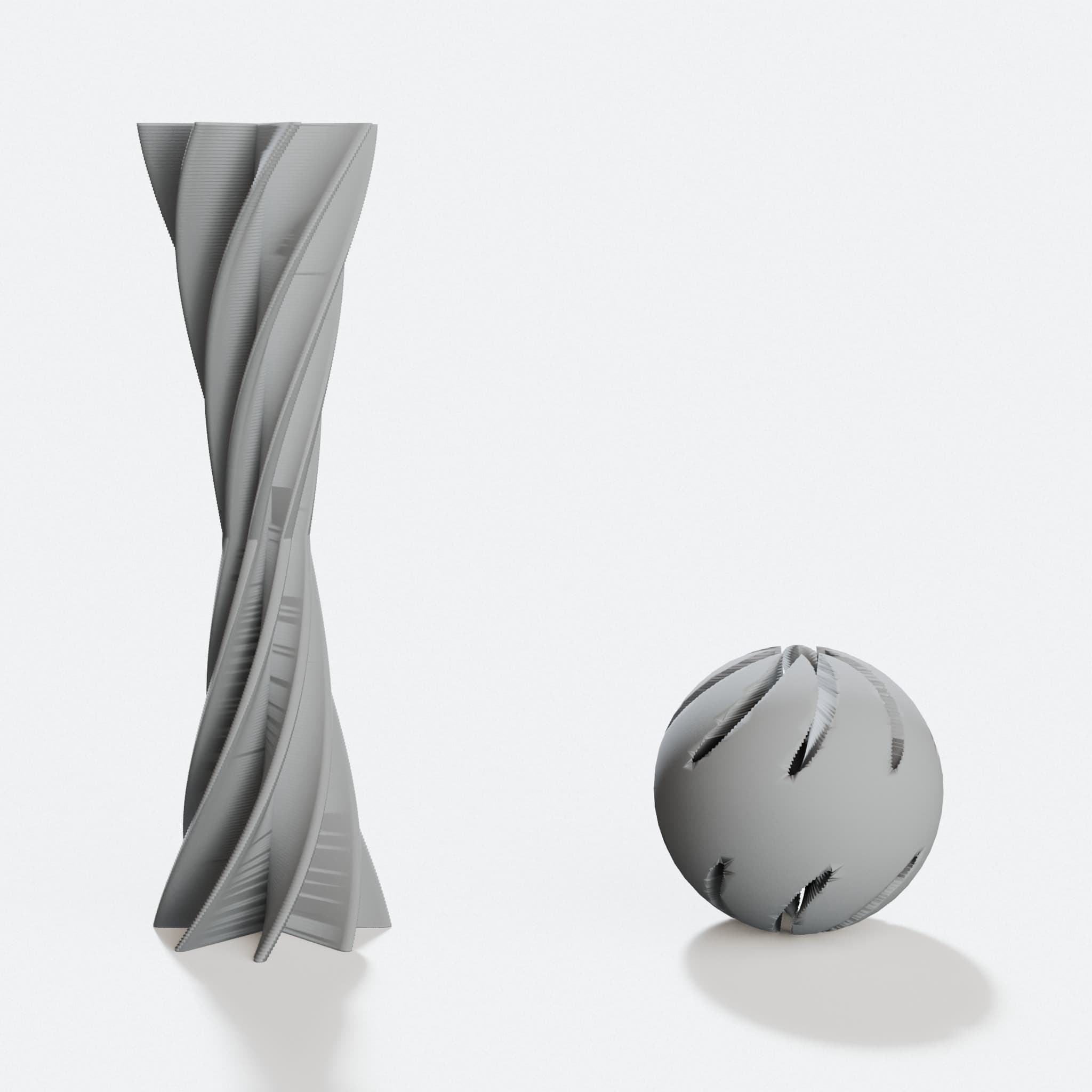 Passthrough Spiral Ball 3D Printed Fidget Toy, hero tilt
