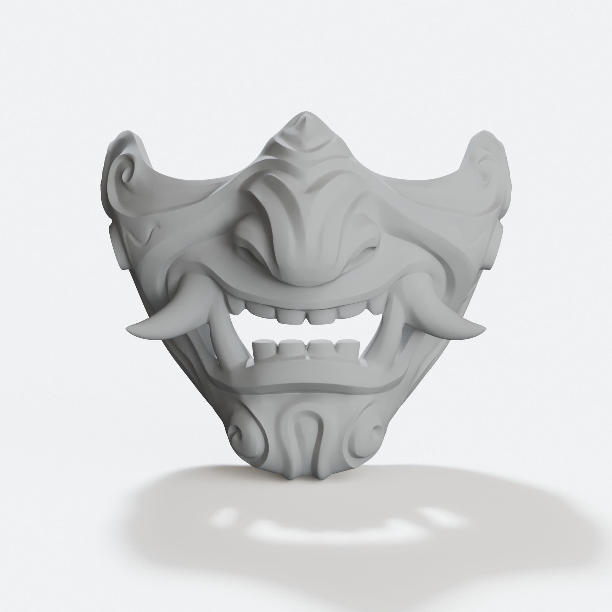 Red Oni Mask 3D Printed Ornament, hero tilt