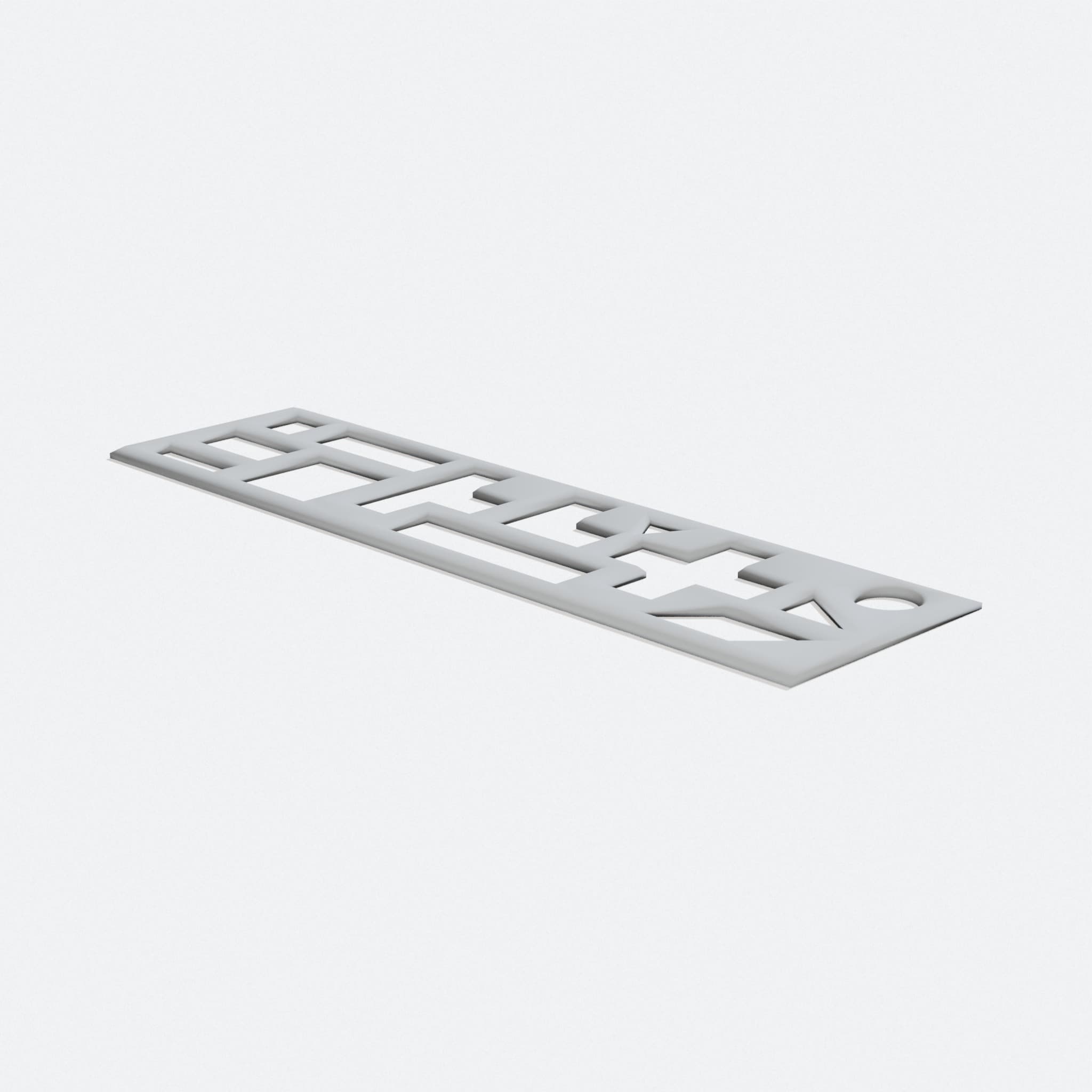 Dungeon Map Stencil for 3D Printed Toys and Tabletop Games, turn three quarter