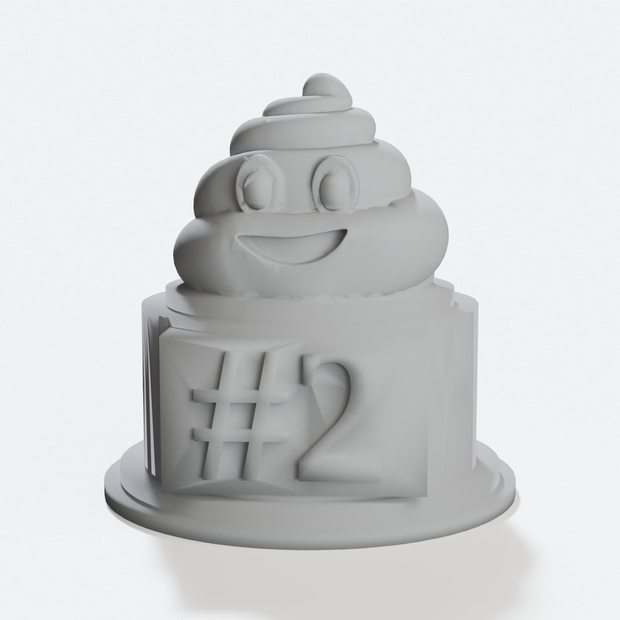 Lucky Turd Emoji Trophy 3D Printed Toy, hero tilt