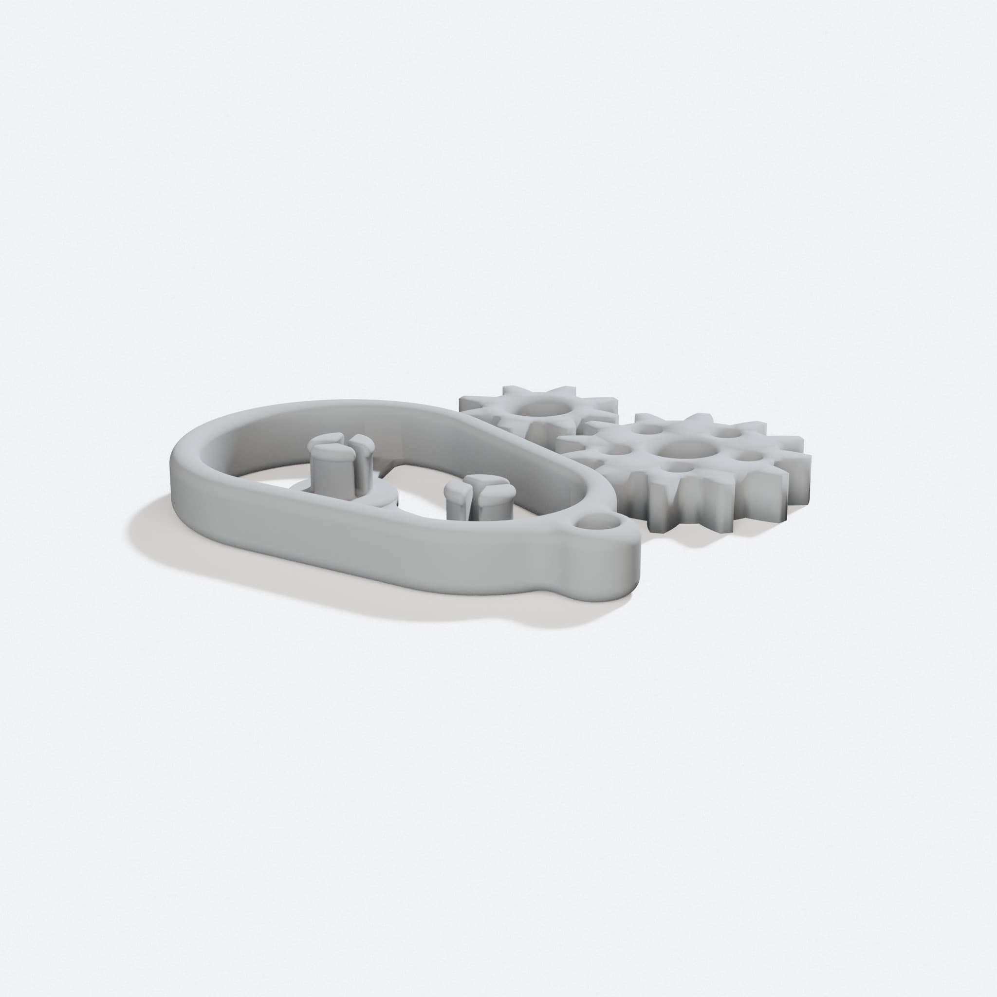 Gear Keychain, 3D Printed Toys for Your Keys, turn three quarter