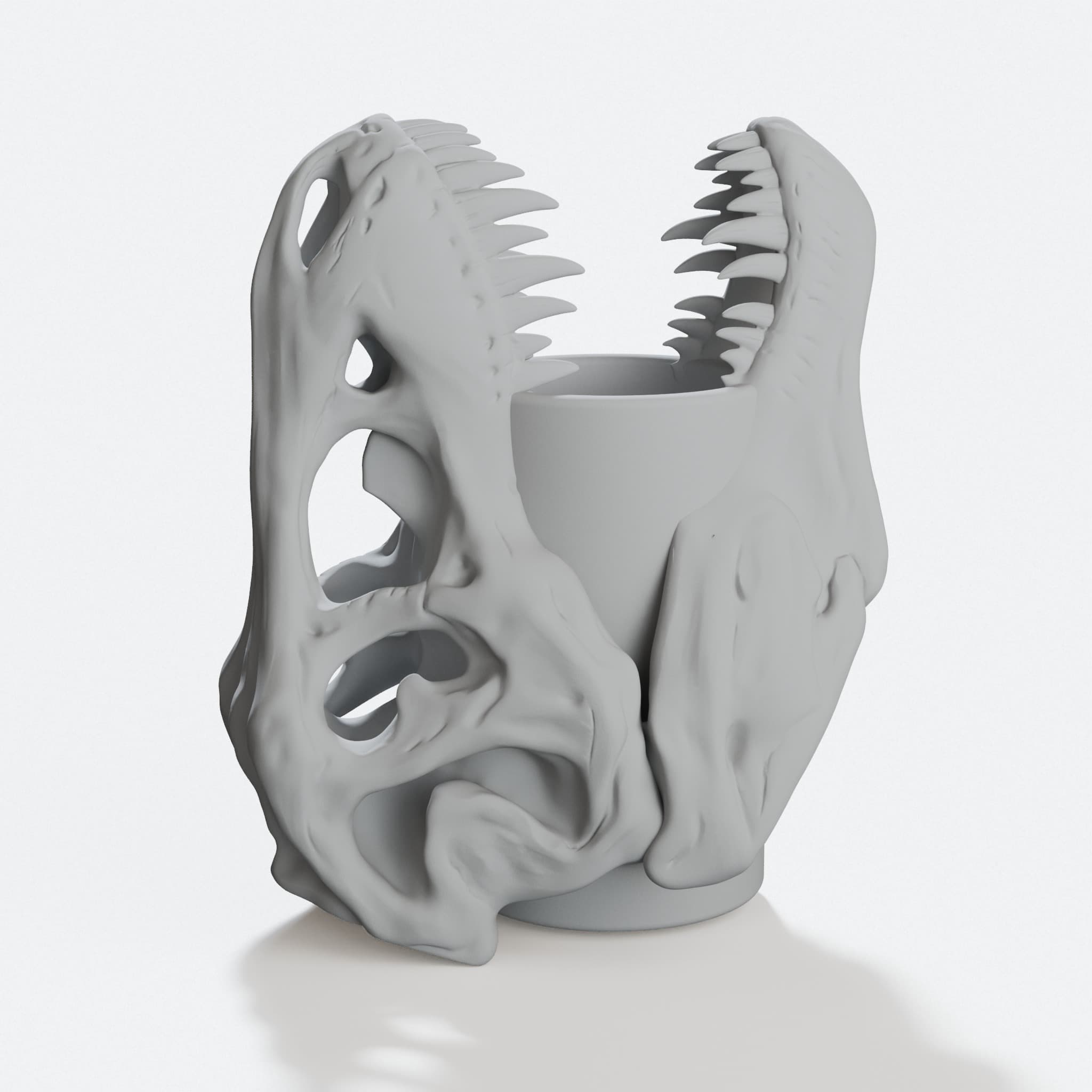 T-Rex Skull Pen and Toothpick Holder, hero tilt