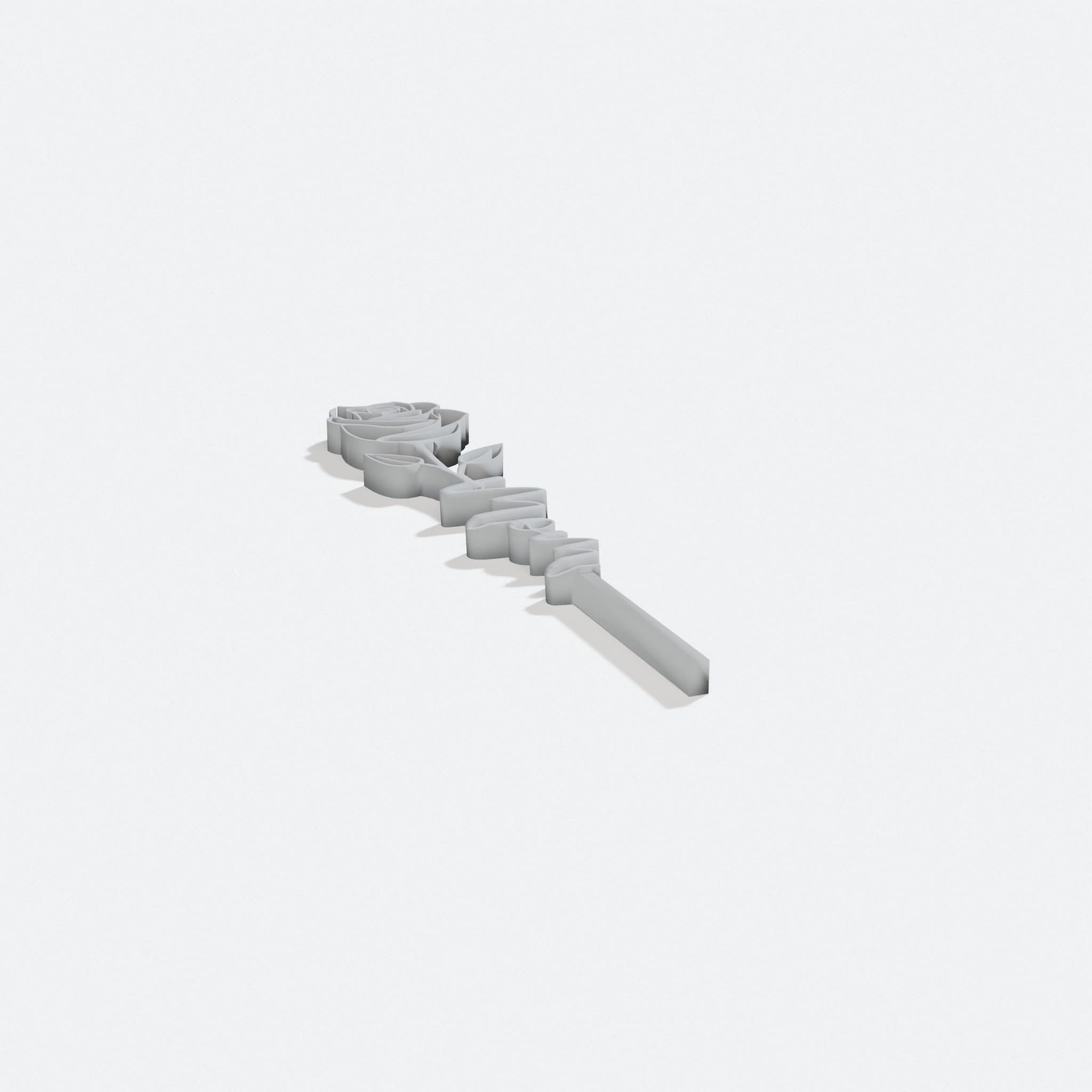 Mom Rose 3D Printed Ornament, turn three quarter