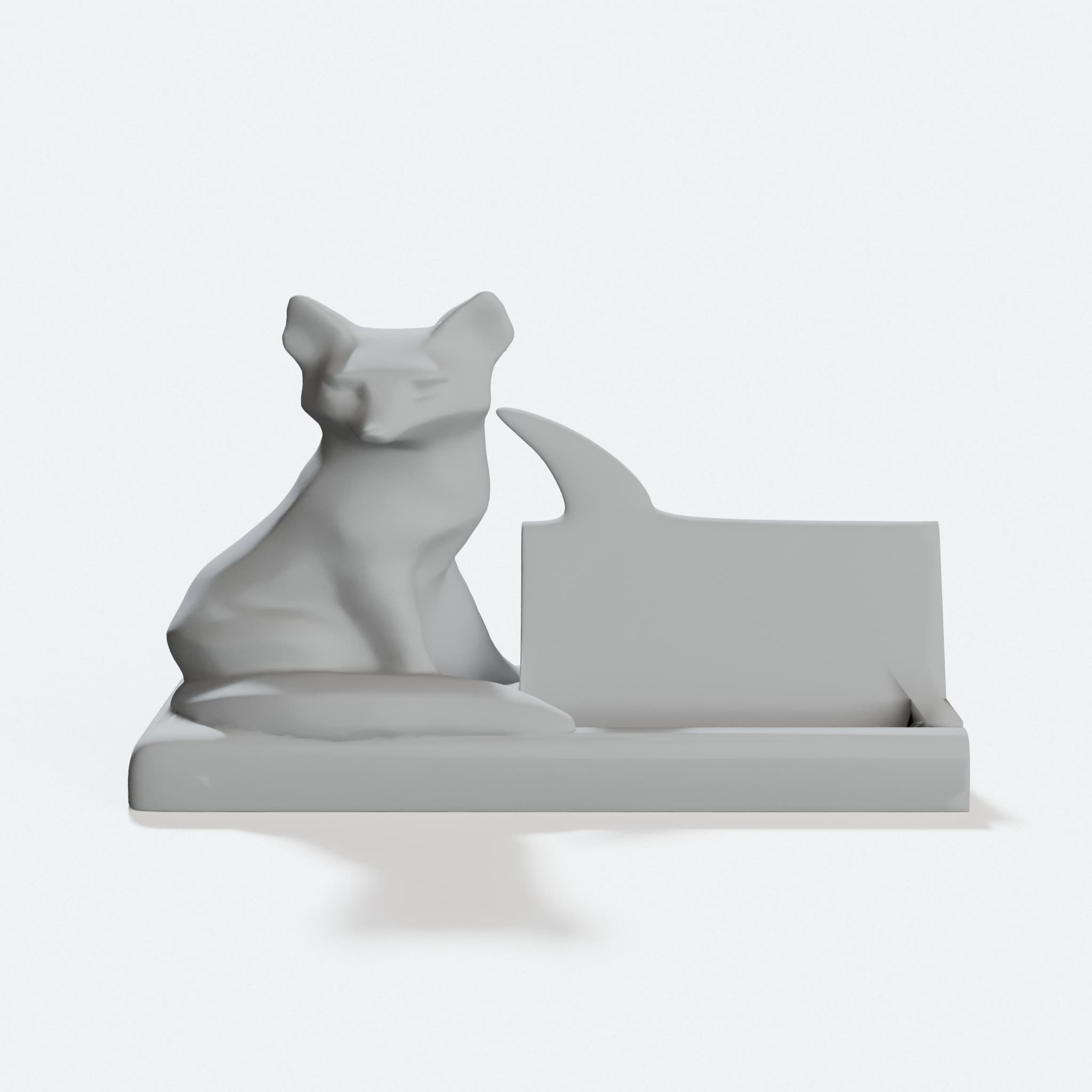 Mr Fox 3D Printed Business Card Holder for Desk, hero tilt