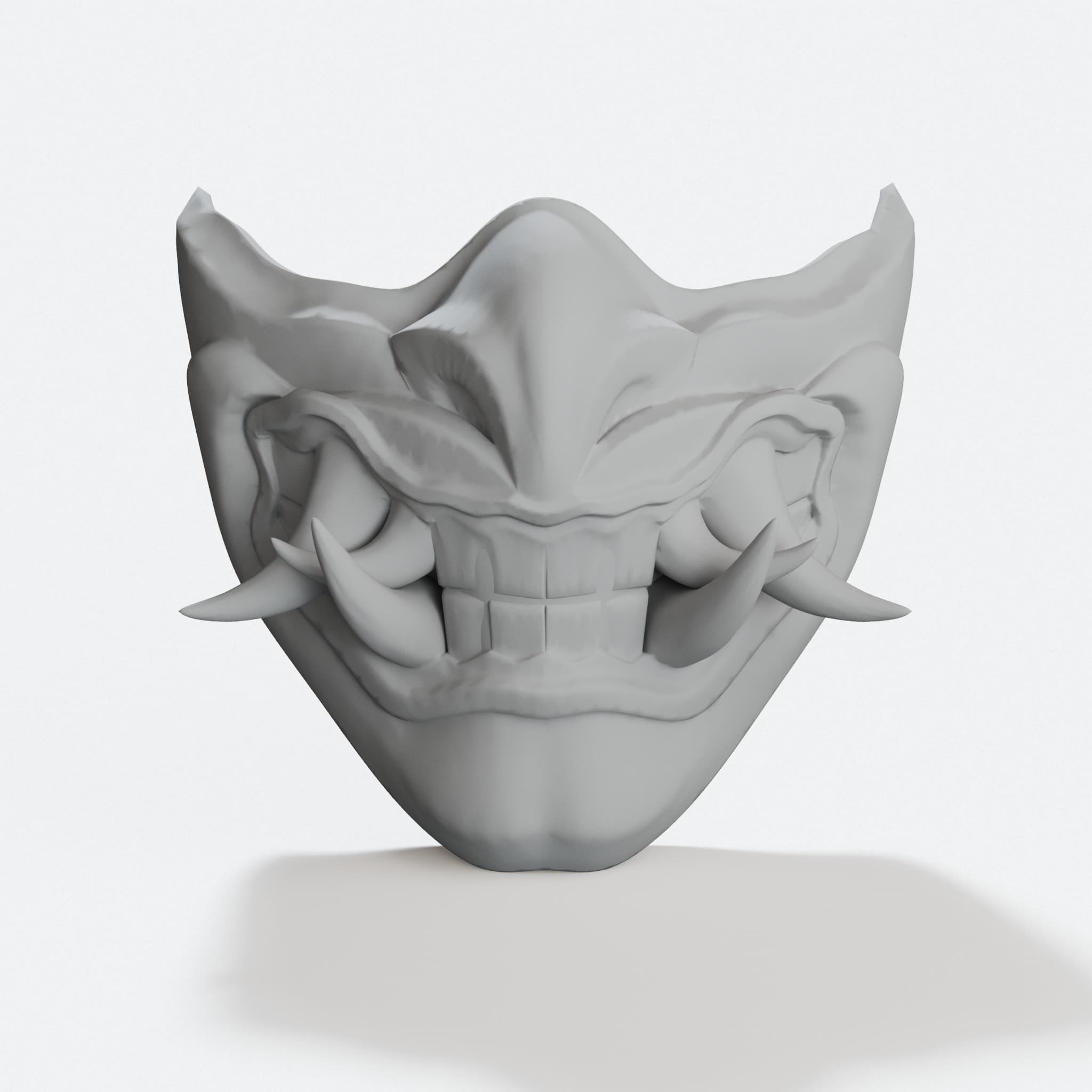Menpo Samurai Mask 3D Printed Gift, hero tilt
