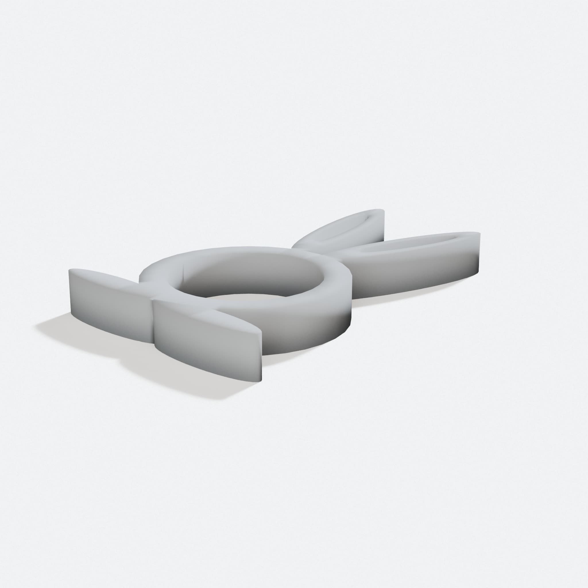 Easter Bunny Napkin Ring, 3D Printed Ornament, turn three quarter