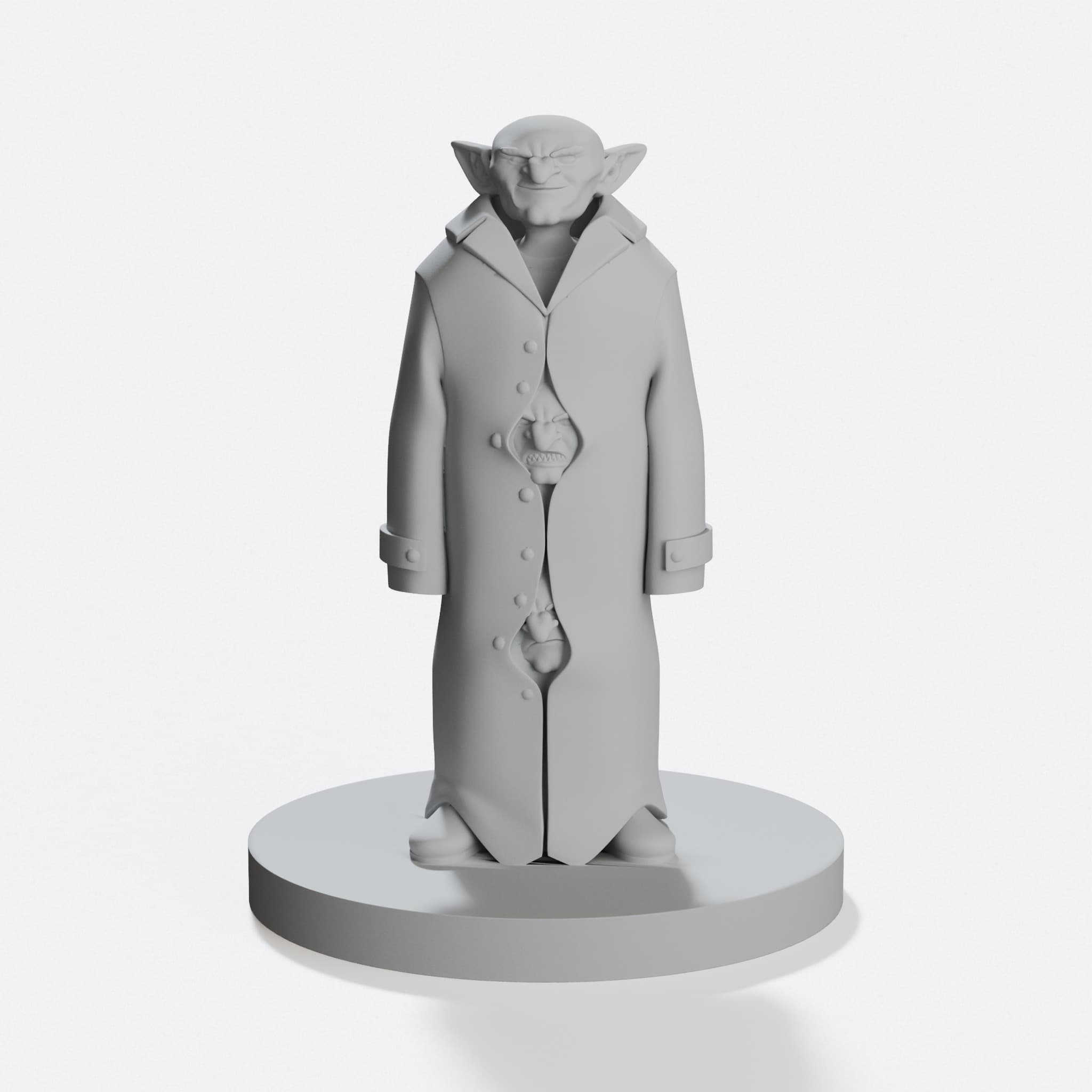 Normal Commoner and Three Goblins 3D Printed Toy, hero tilt