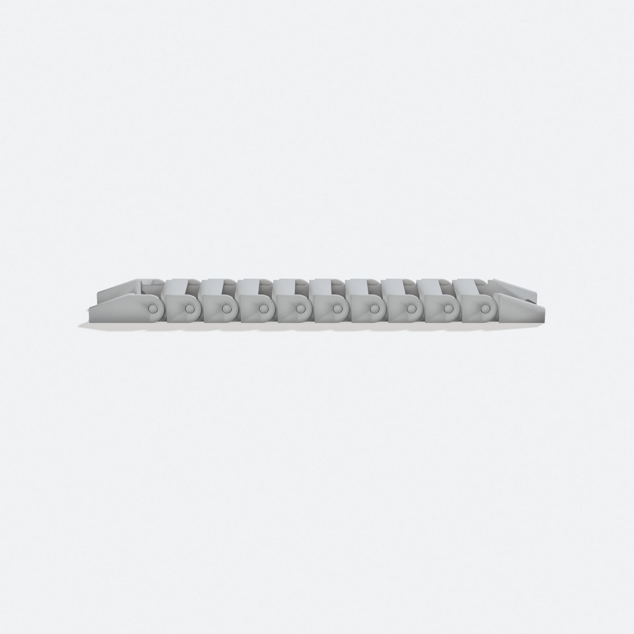 Parametric Drag Chain with Mounts, turn three quarter