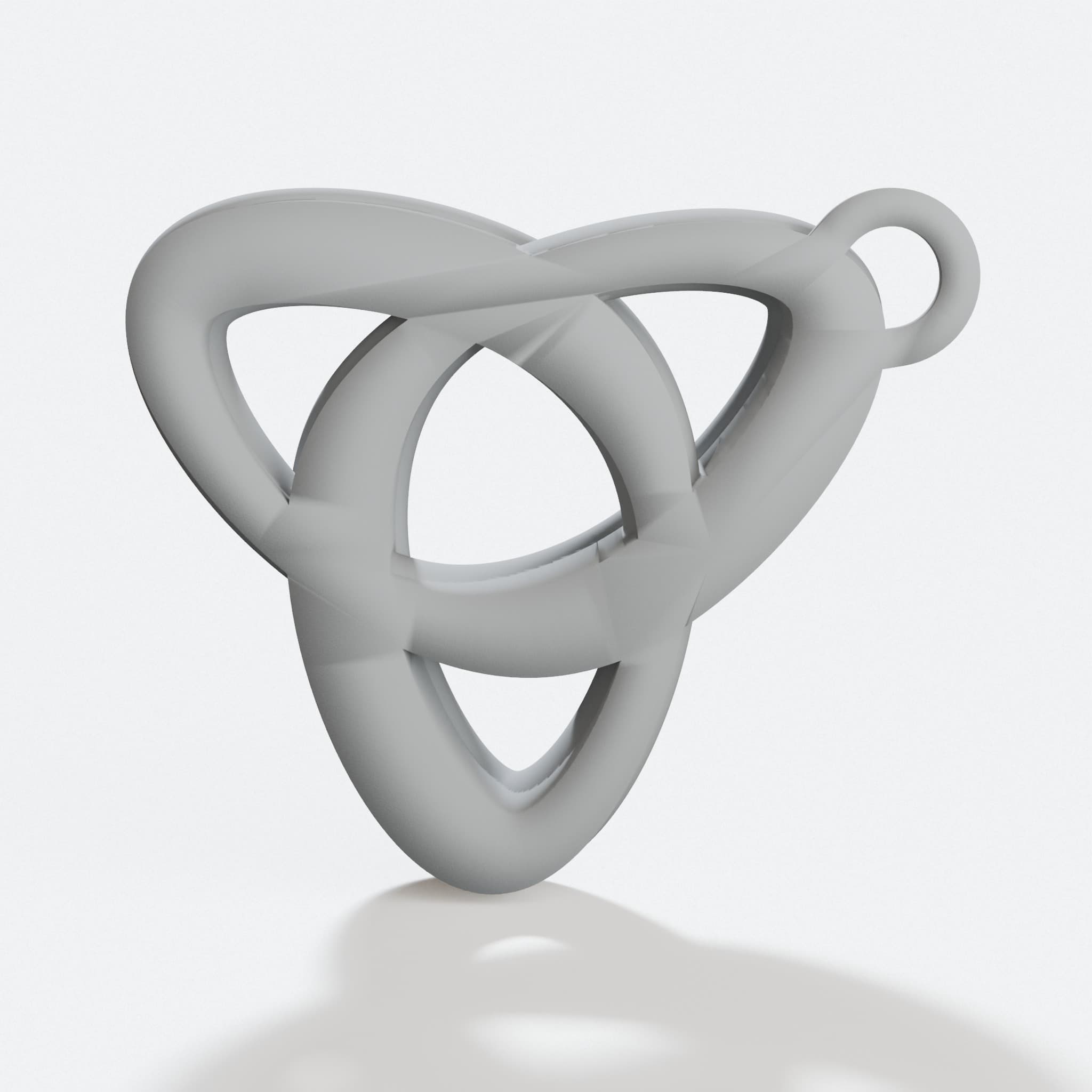 Celtic Trinity Knot 3D Printed Pendant Necklace Gift, hero tilt
