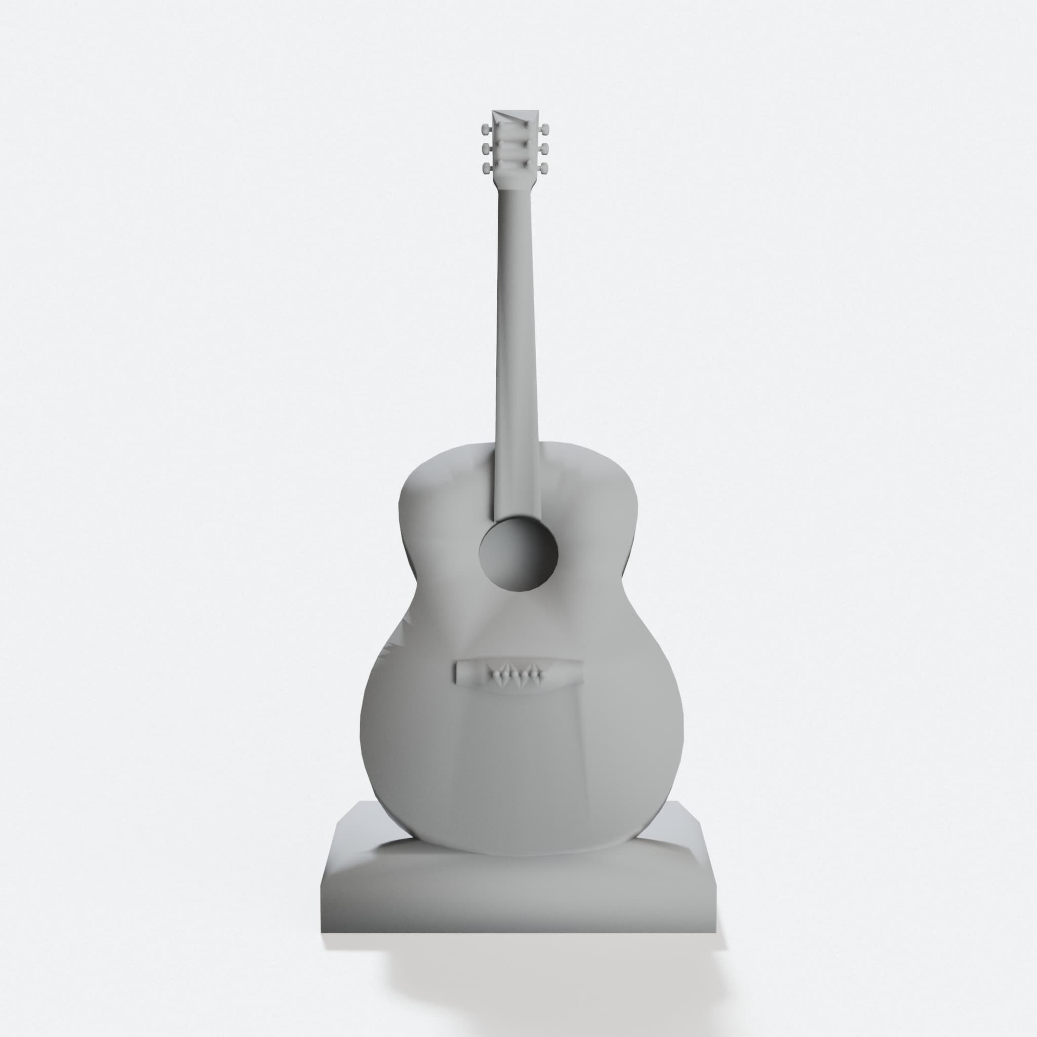 3D Printed Guitar Model Toy for Display, hero tilt