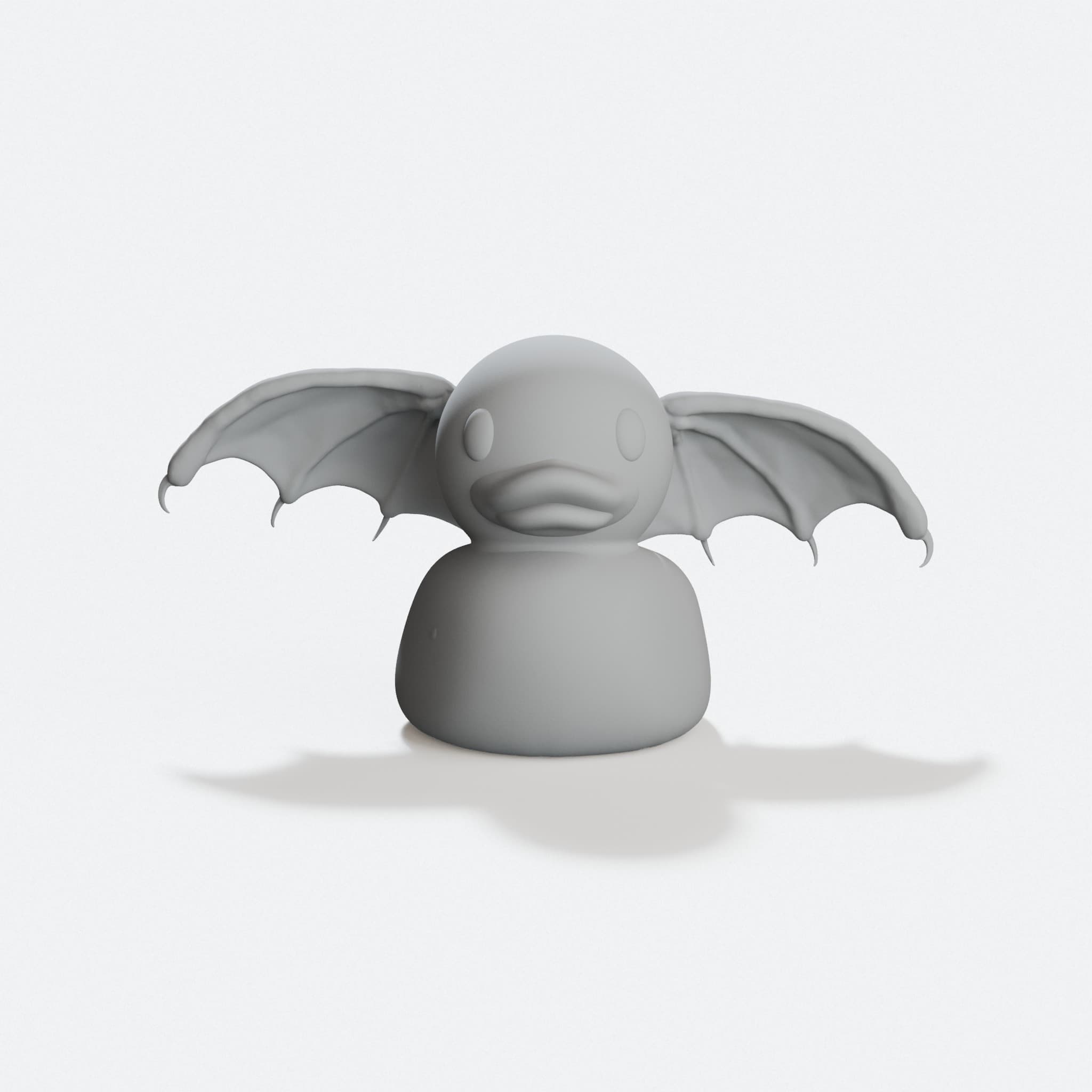 Bat Duck 3D Printed Toy: Winged Duck Design, hero tilt