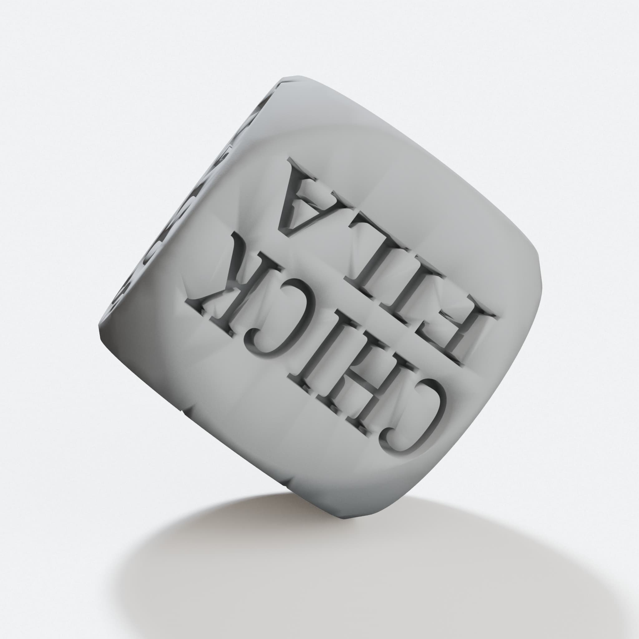 Food Dice 3D Printed Toy Game, hero tilt