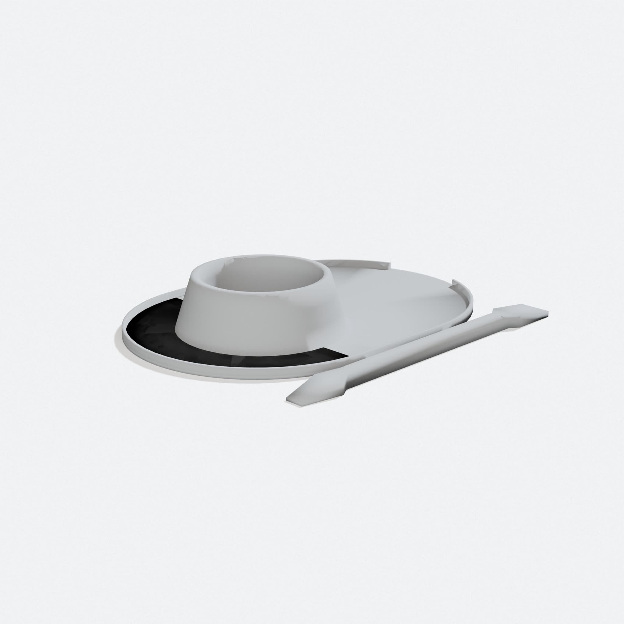 Stackable Epoxy Cup with Spatula 3D Printed Workshop Tool, turn three quarter