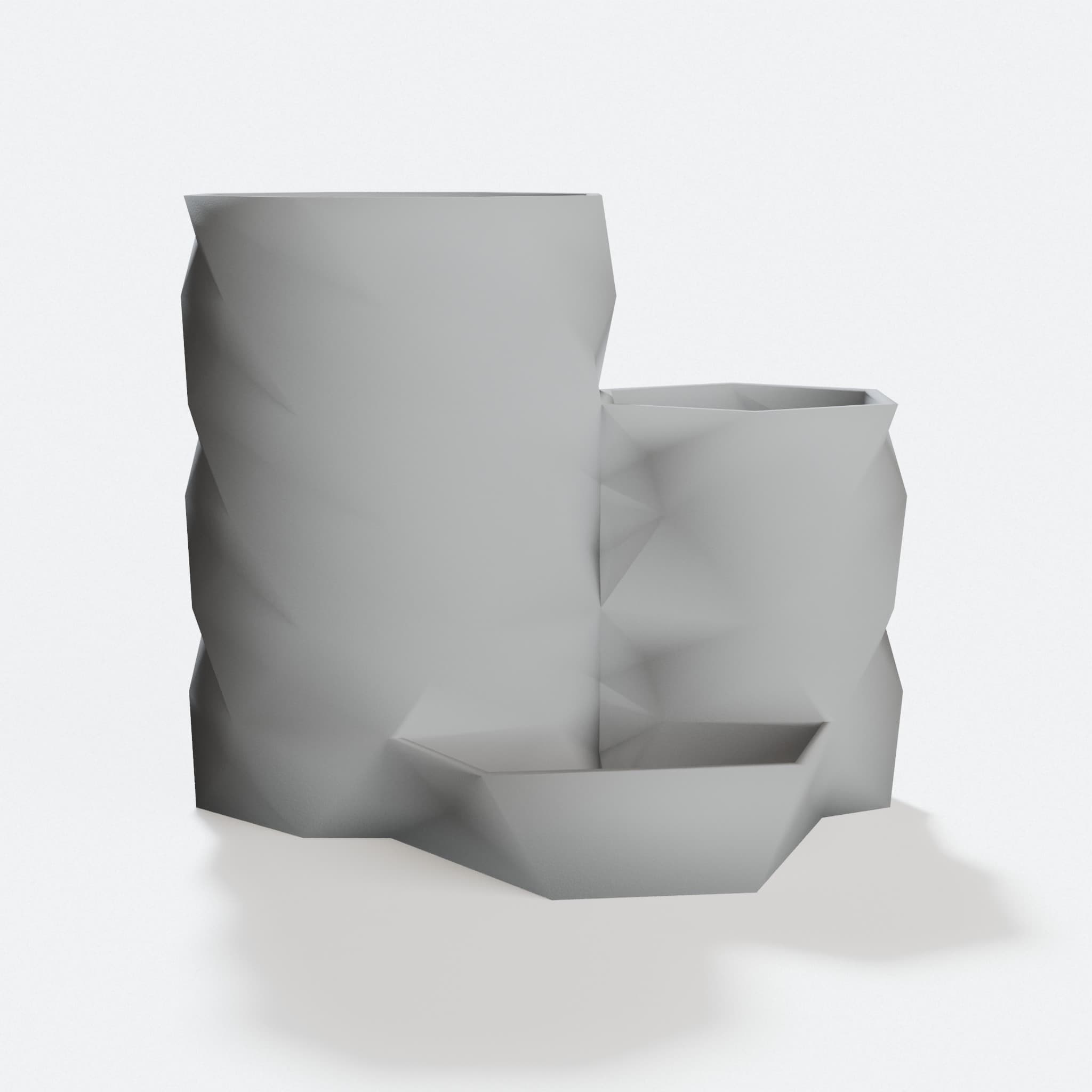 Polygon Pencil Holder, 3D Printed Office Organizer, hero tilt