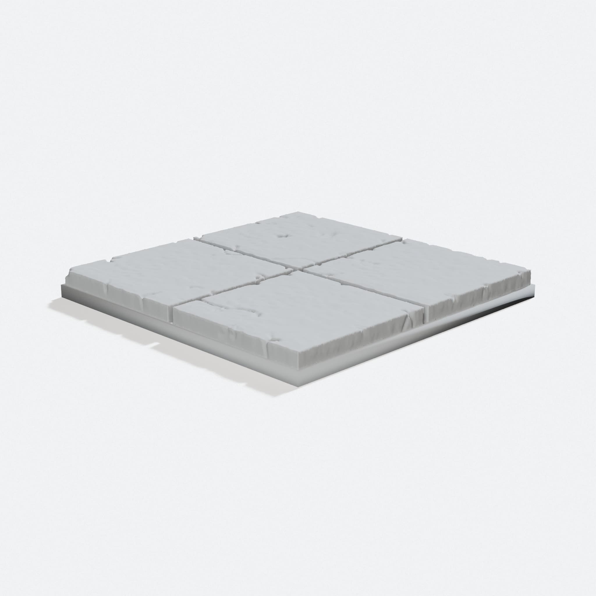 OpenForge 2.0 Dwarven Halls Plain Floors 3D Printed Tiles, turn three quarter