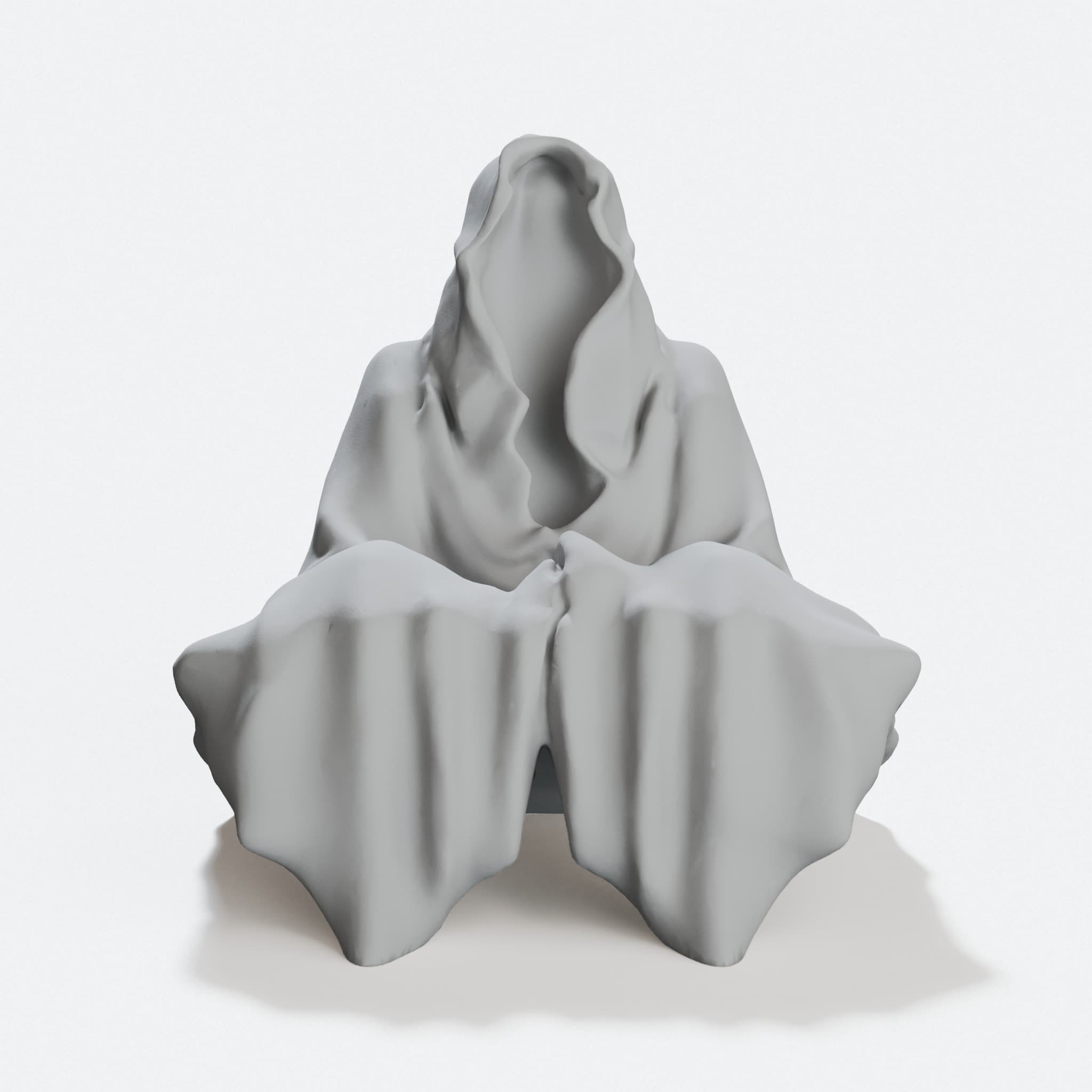 Sitting Ghost Fear 3D Printed Home Decor, hero tilt