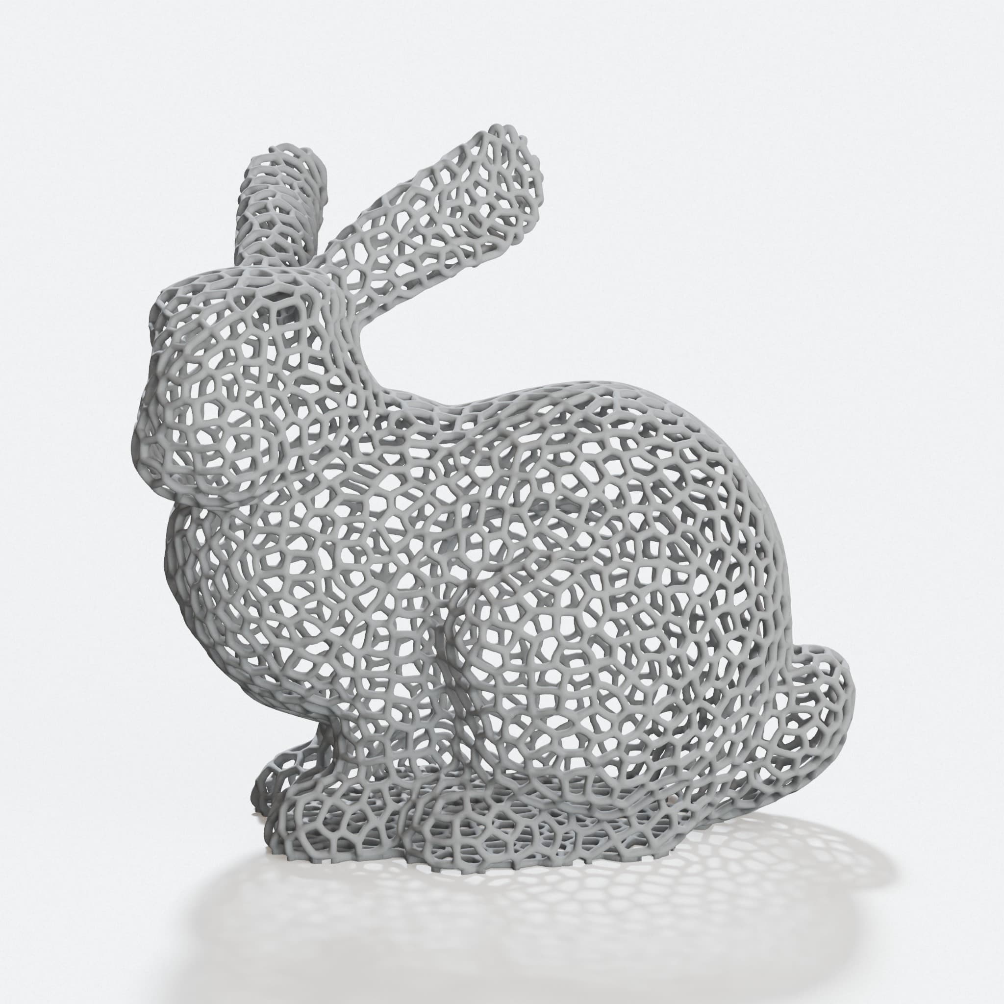 Voronoi Easter Bunny 3D Printed Ornament, hero tilt
