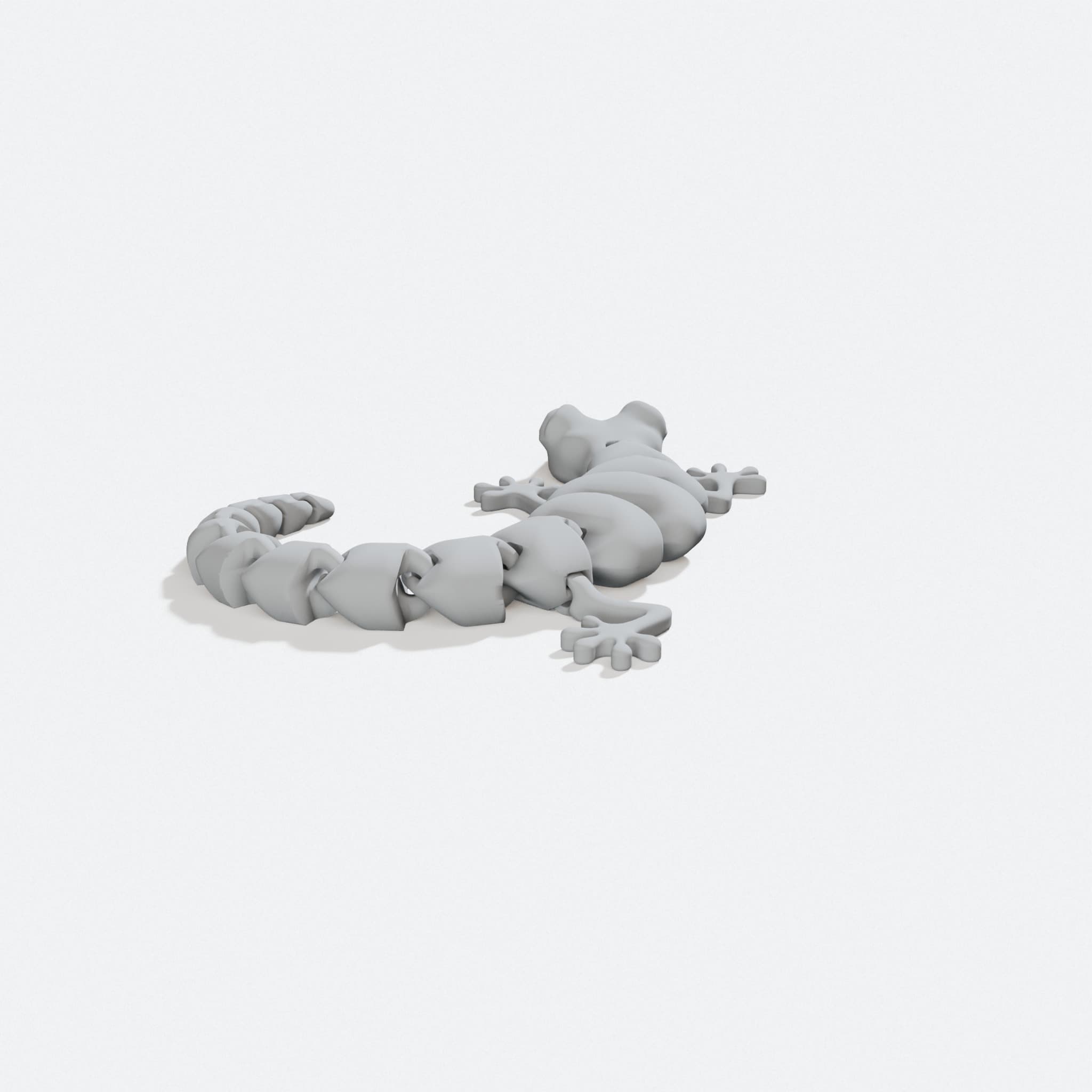 Flexible Lizard 3D Printed Toy, turn three quarter