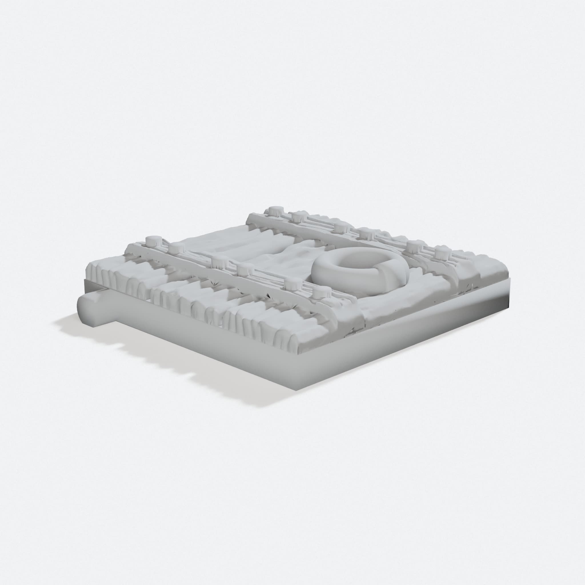 OpenForge 2.0 Dungeon Stone Trap Doors 3D Printed Tiles, turn three quarter