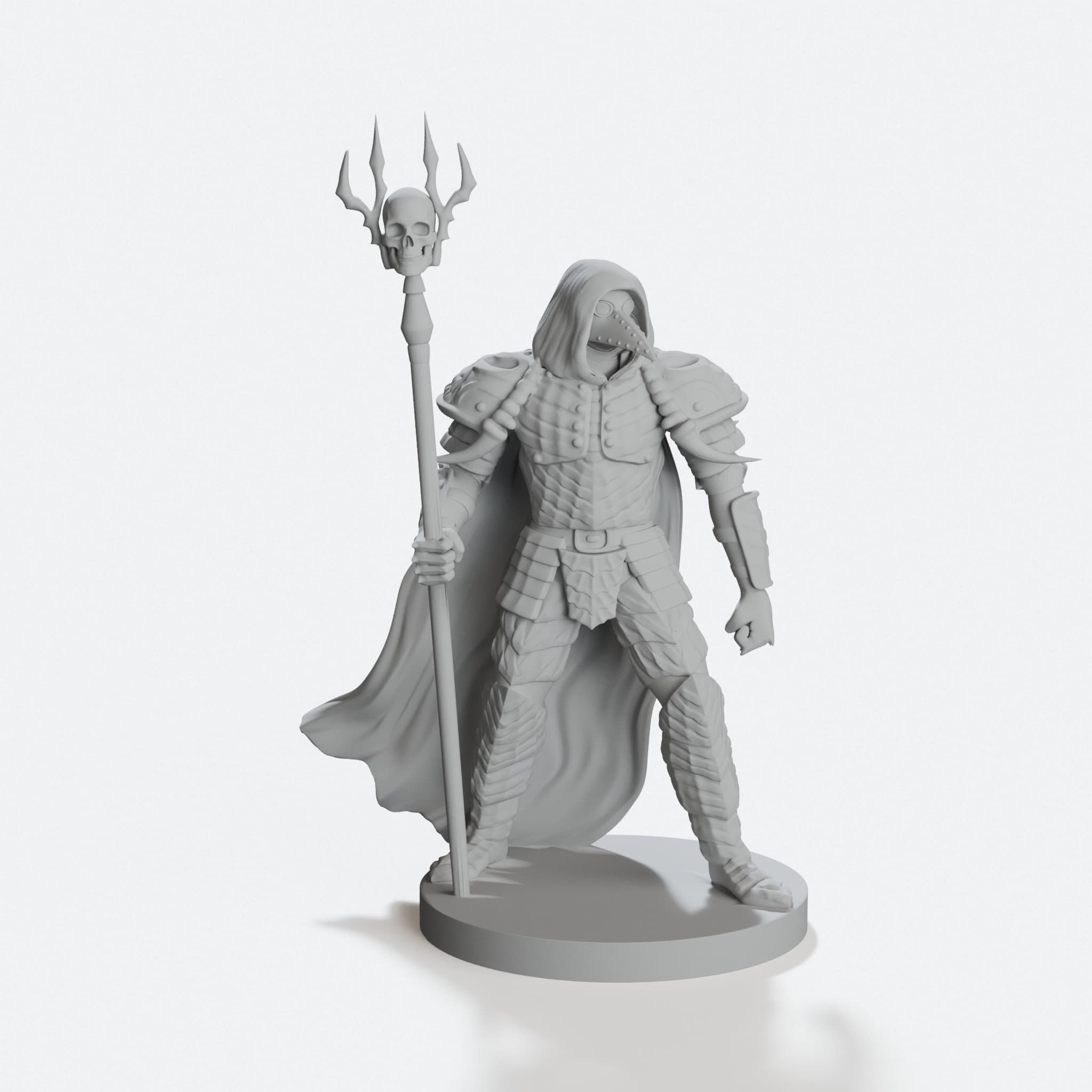 Plague Doctor Lich 3D Printed Toy Figure, hero tilt