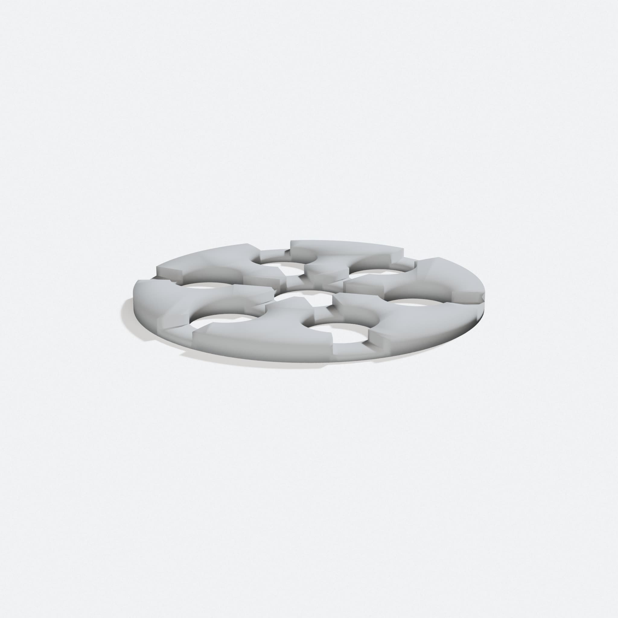 3D Printed Vacuum Bag Spacer Disc for Filament Storage, turn three quarter