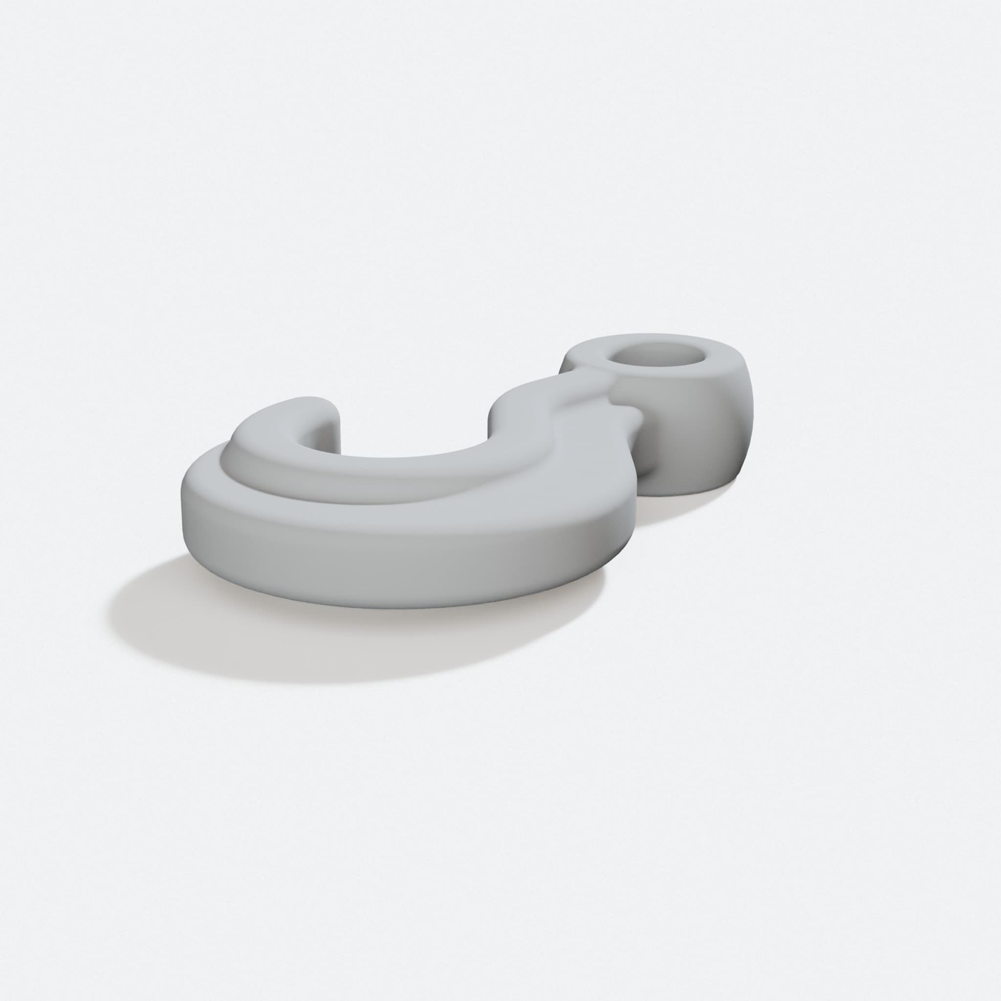 3D Printed Toy Crane Hook, turn three quarter