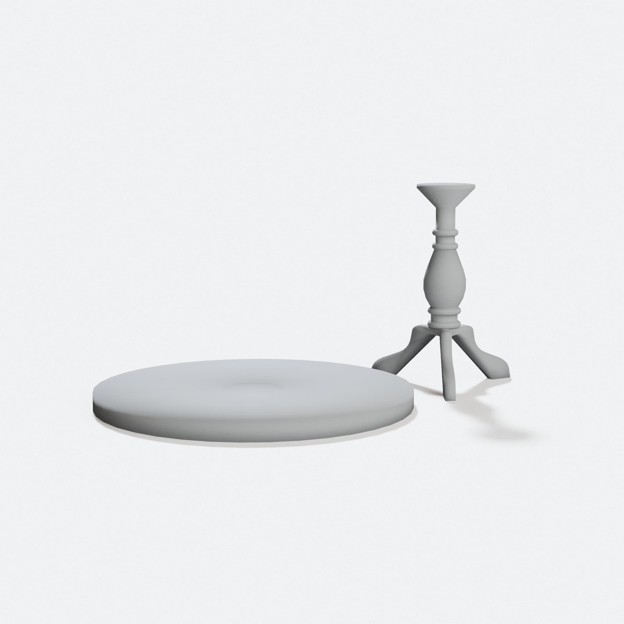 1:24 Scale Round Center Column Dollhouse Table, hero tilt
