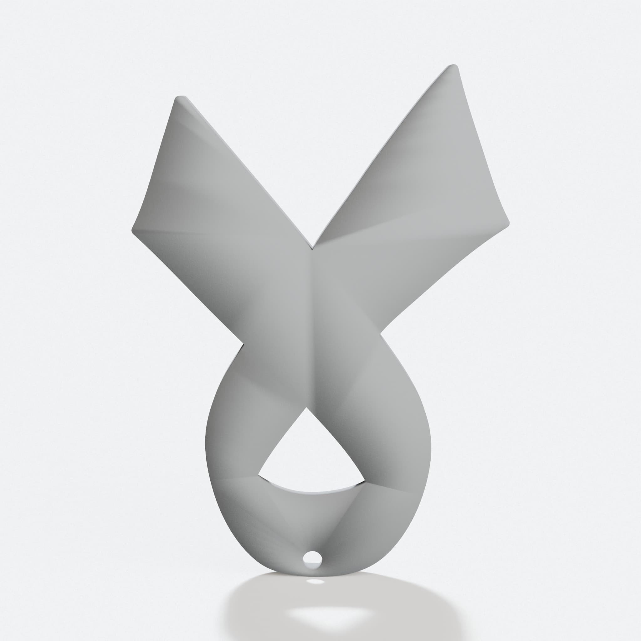 3D Printed Breast Cancer Awareness Ribbon Ornament, hero tilt