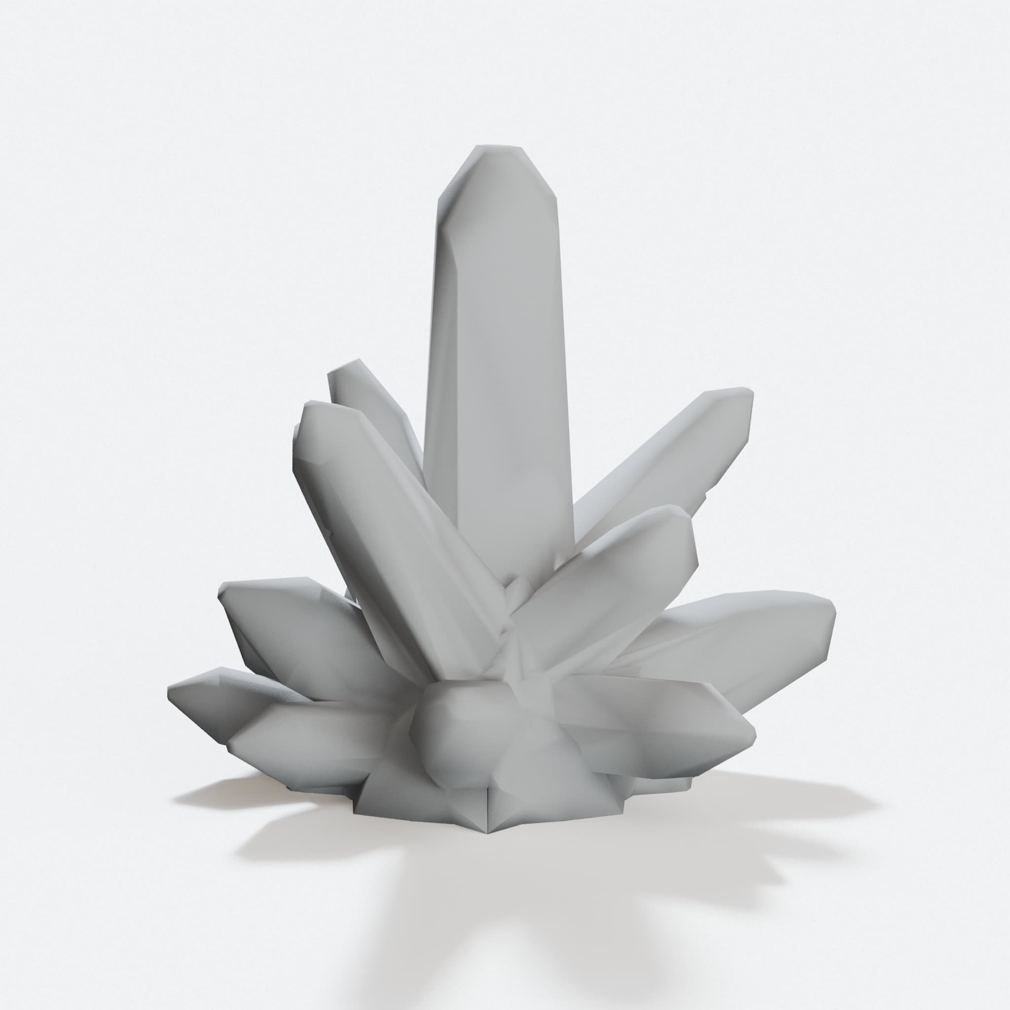 Large Crystal Cluster 3D Printed Ornament, hero tilt
