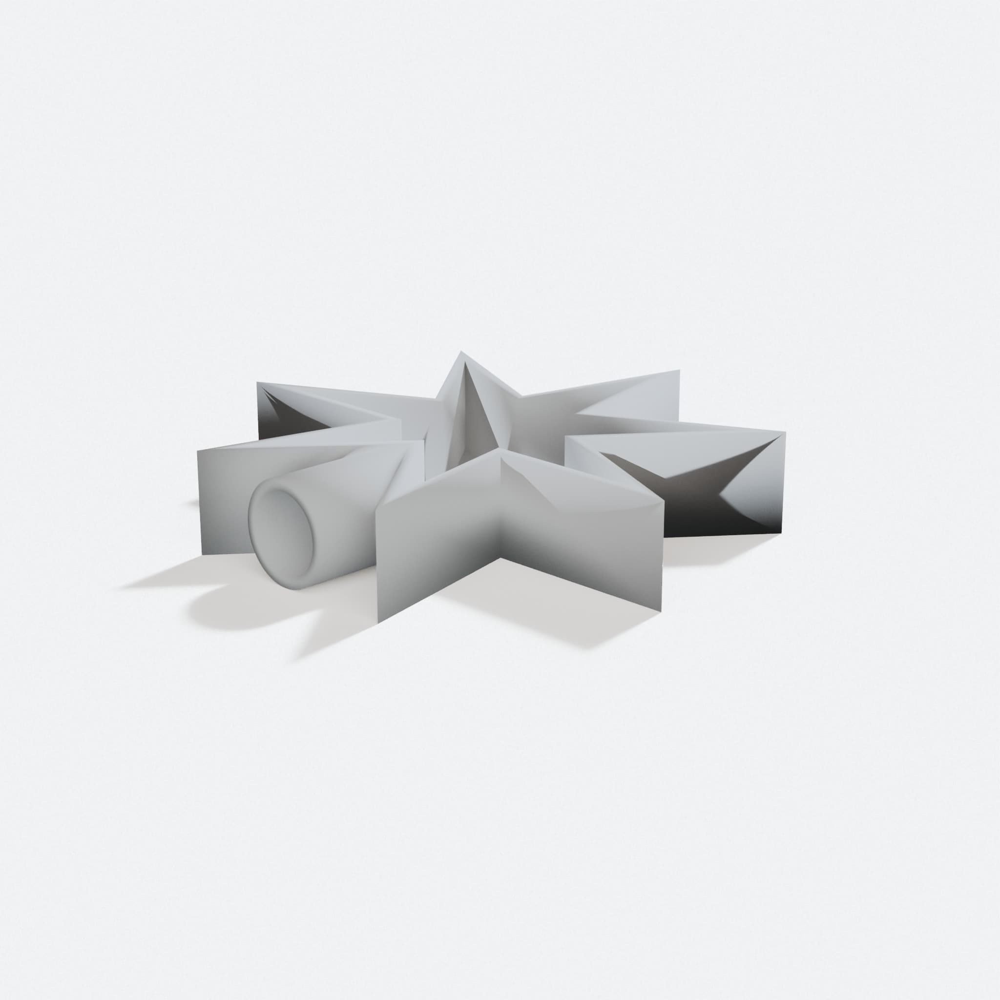 3D Printed Christmas Star Tree Topper, turn three quarter