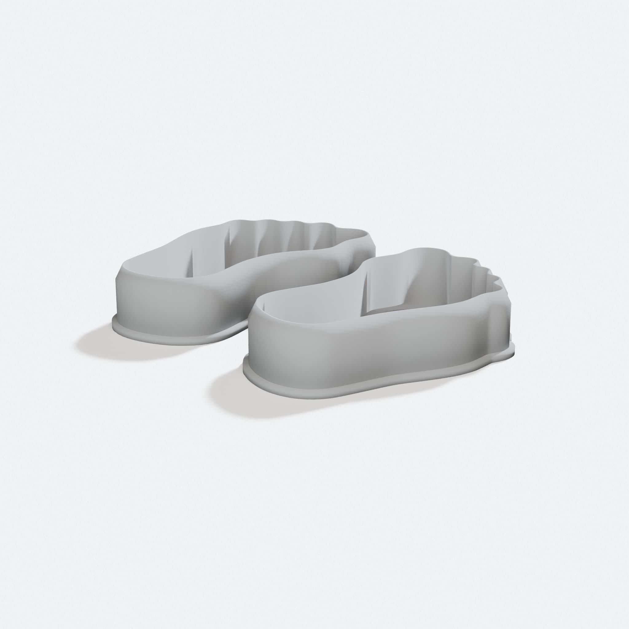 Baby Footprint Biscuit Cutter, 3D Printed, turn three quarter