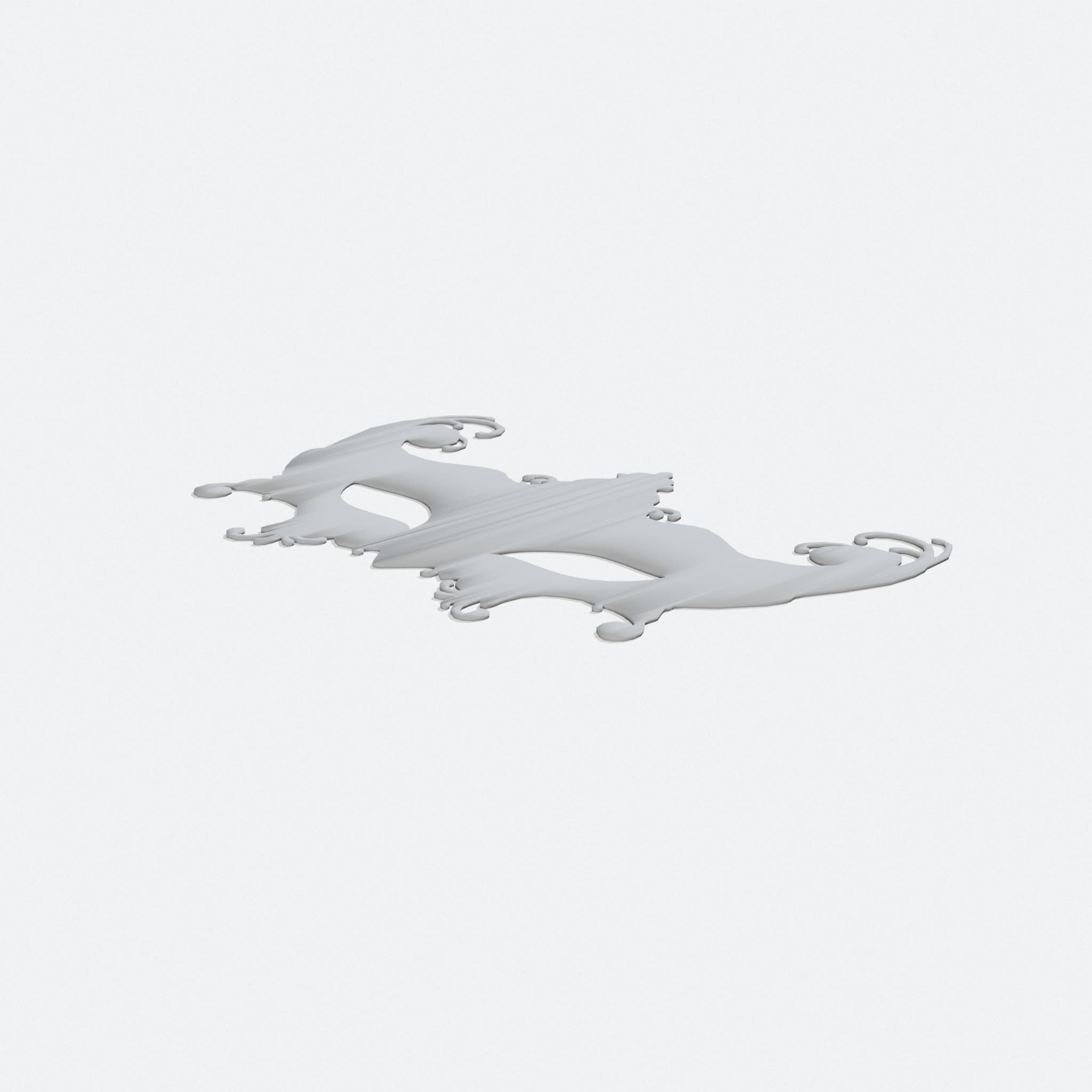 Venetian Mask 3D Printed Toy, Masquerade Party Accessory, turn three quarter