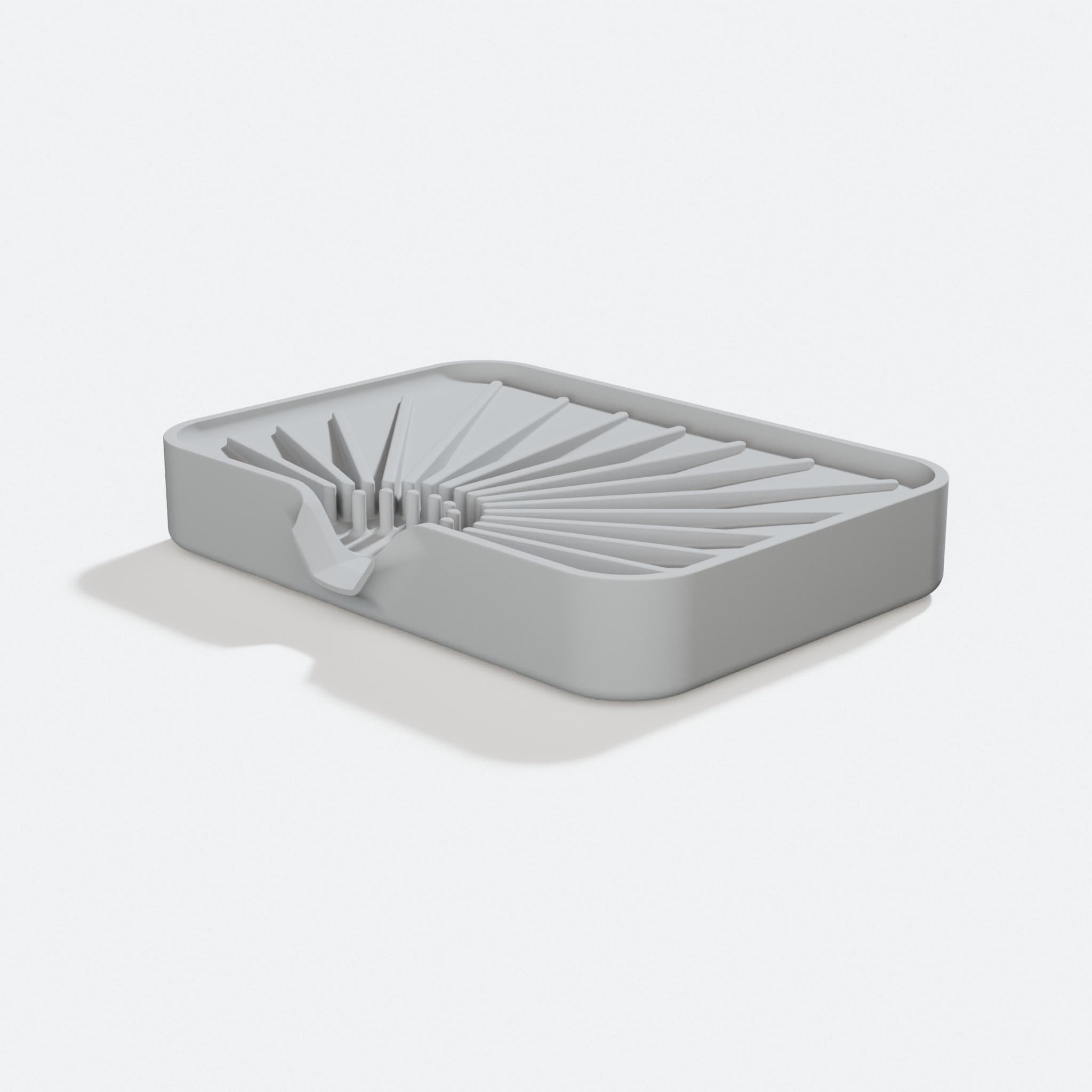 3D Printed Soap Dish with Draining Basin