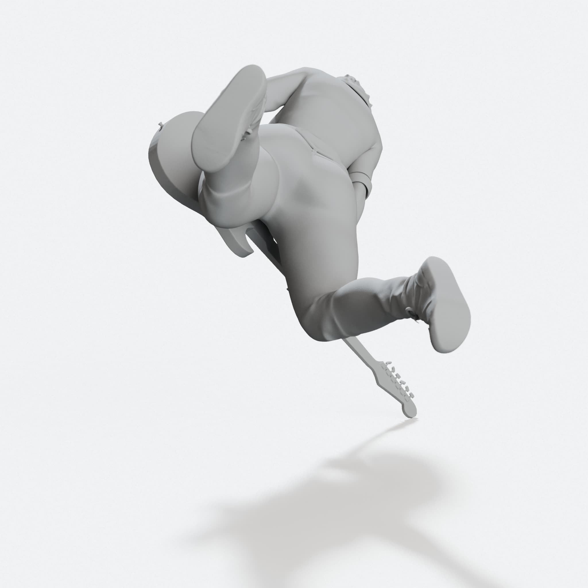 Girl with a Guitar 3D Printed Home Decor Figure, hero tilt
