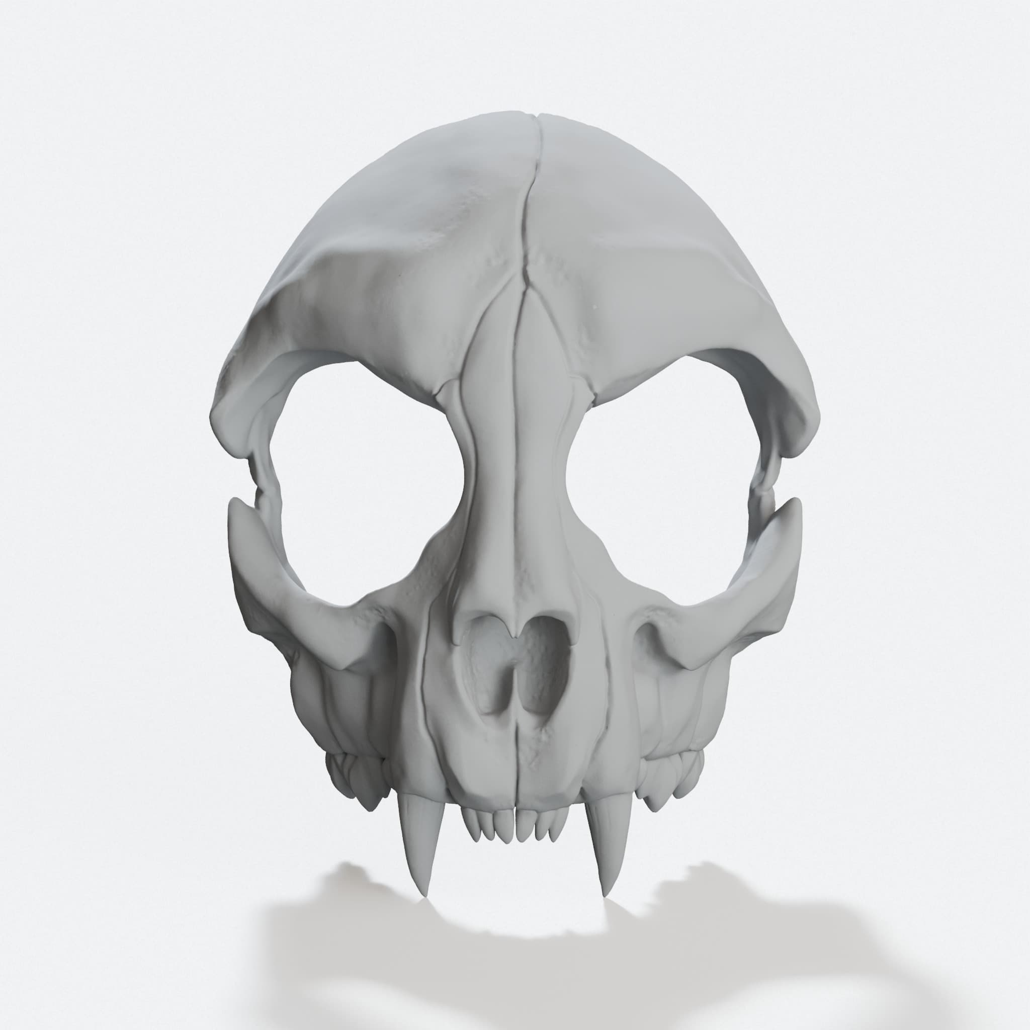 Angry Cat Skull Mask 3D Printed Ornament, hero tilt
