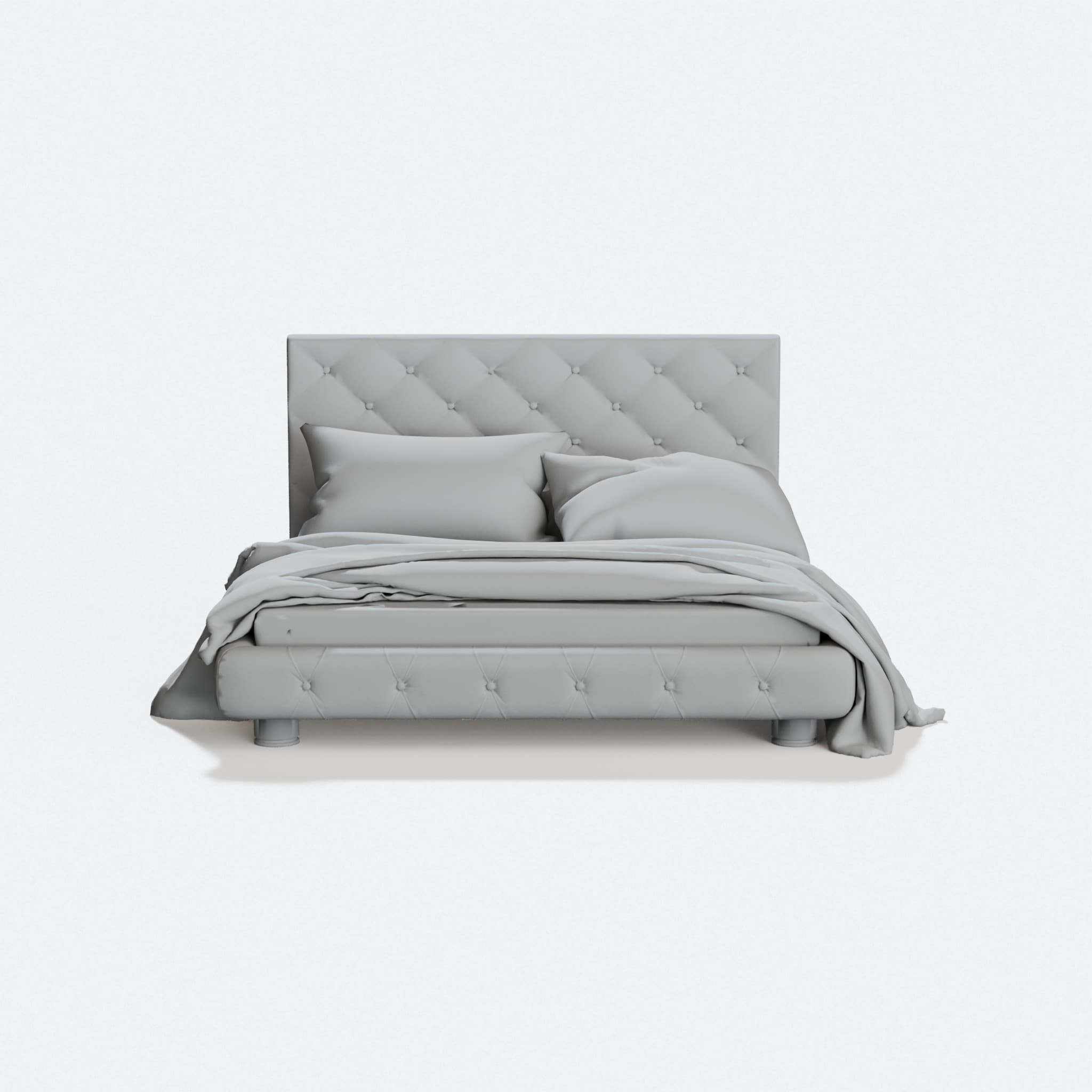3D Printed Double Bed Miniature Toy for Dollhouse, hero tilt