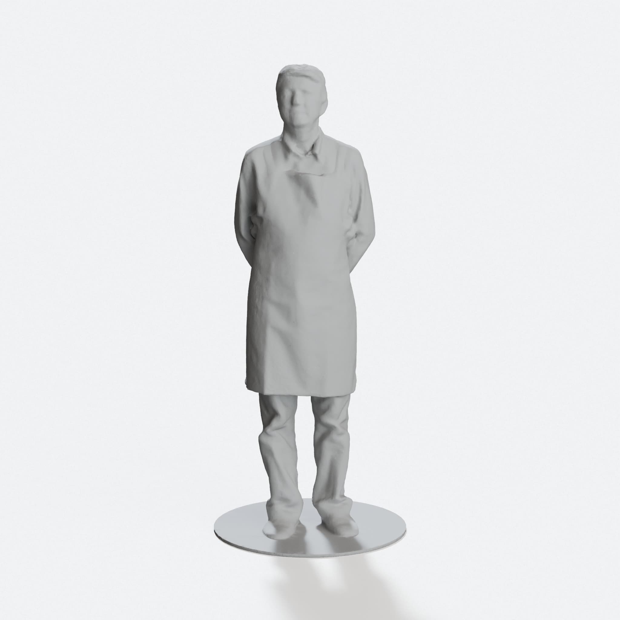 Man in an Apron 3D Printed Home Decor Figurine, hero tilt
