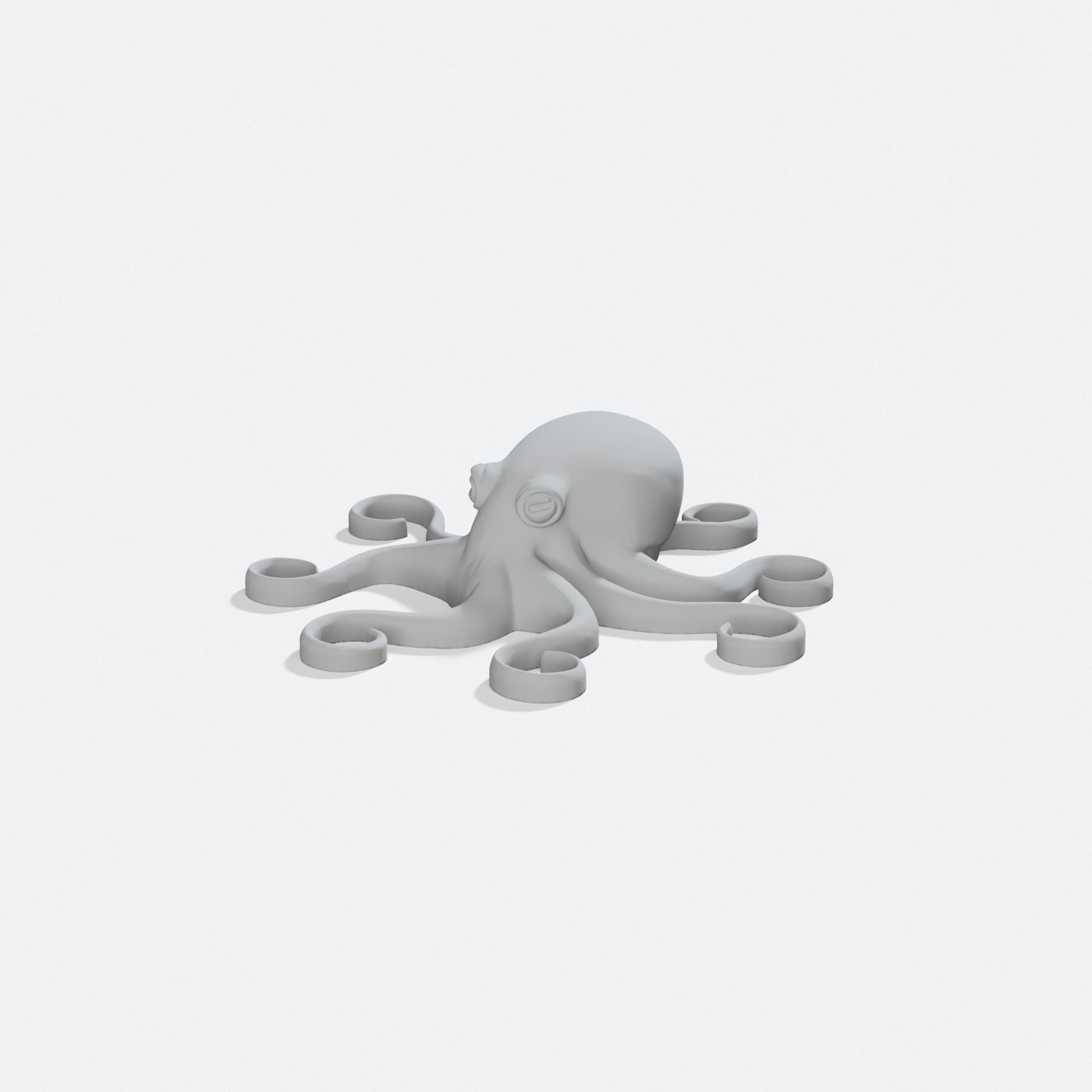 Smooth Octopus Sculpture Resculpted for Display, turn three quarter