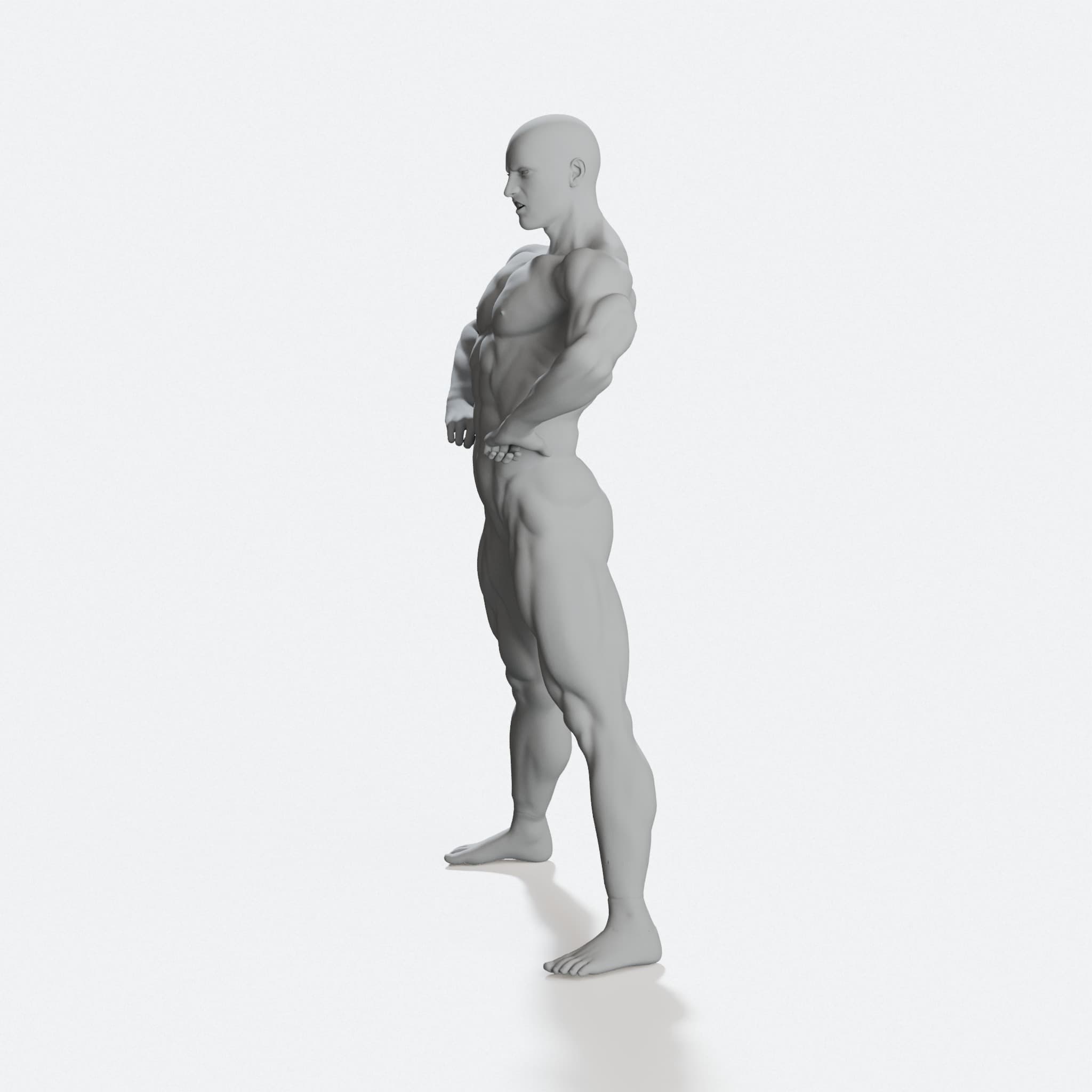Male Bodybuilder 3D Printed Ornament Decor Figure, hero tilt