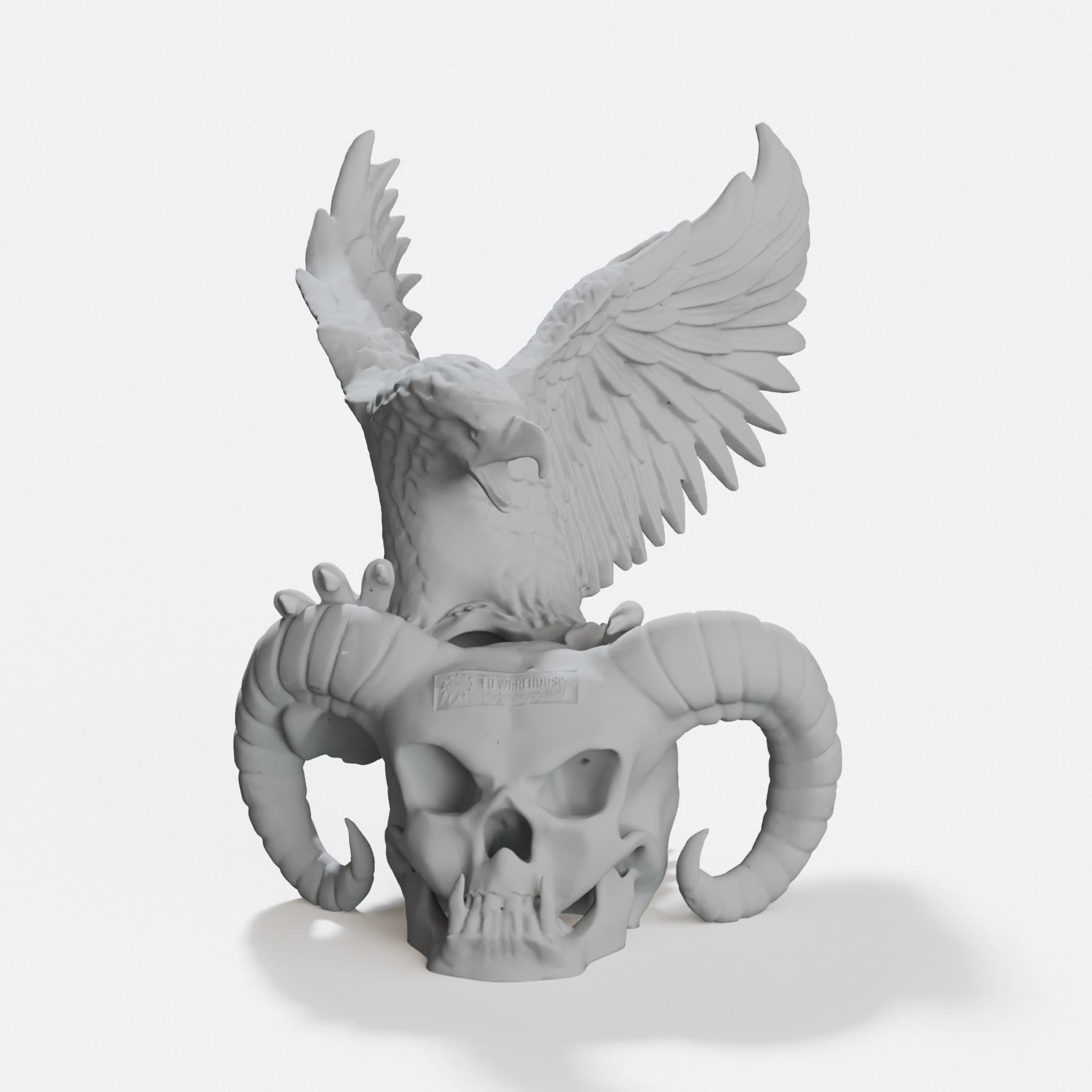Devil Skull and Eagle Sculpture, Bold Display Piece, hero tilt