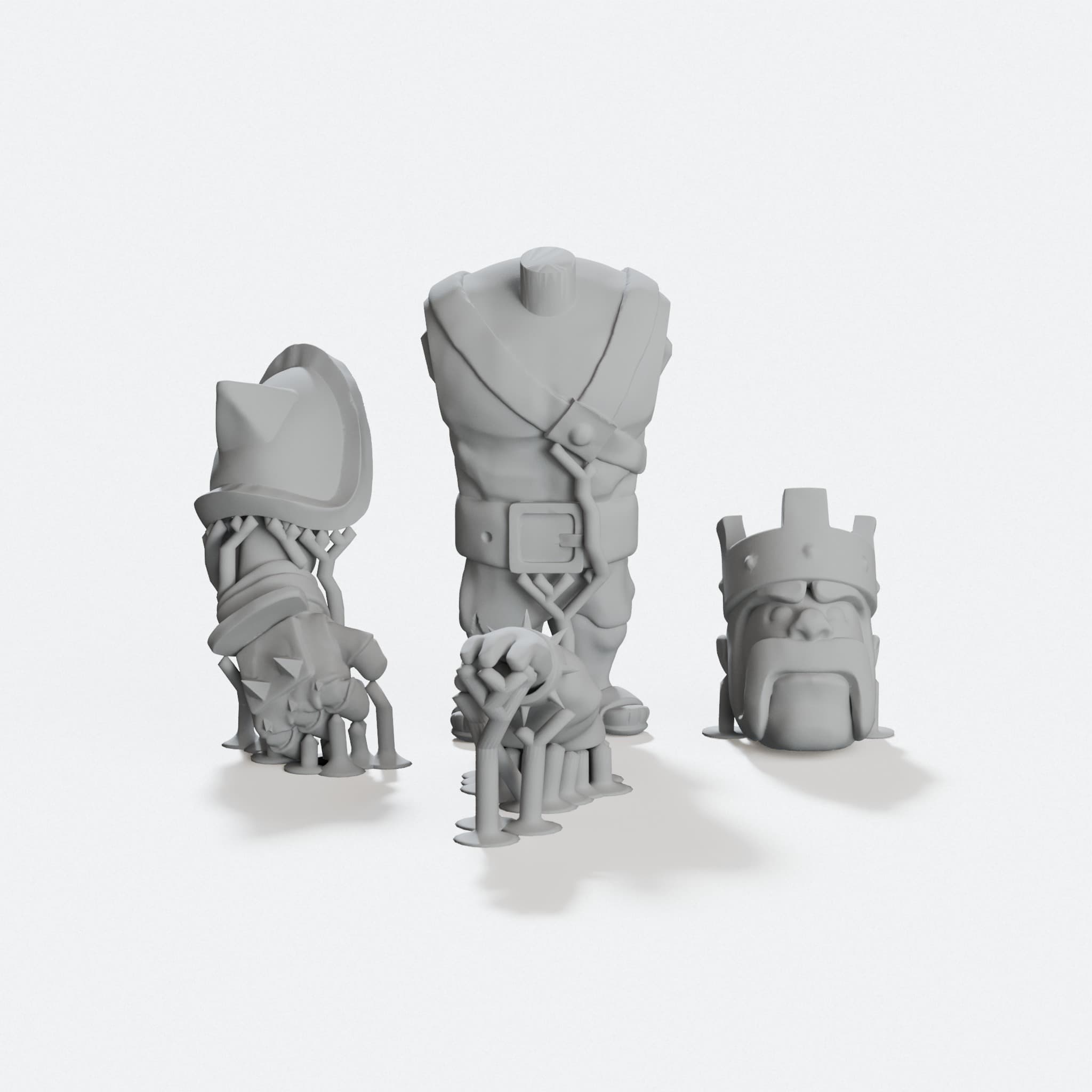 Barbarian King Clash of Clans 3D Printable Figure, hero tilt