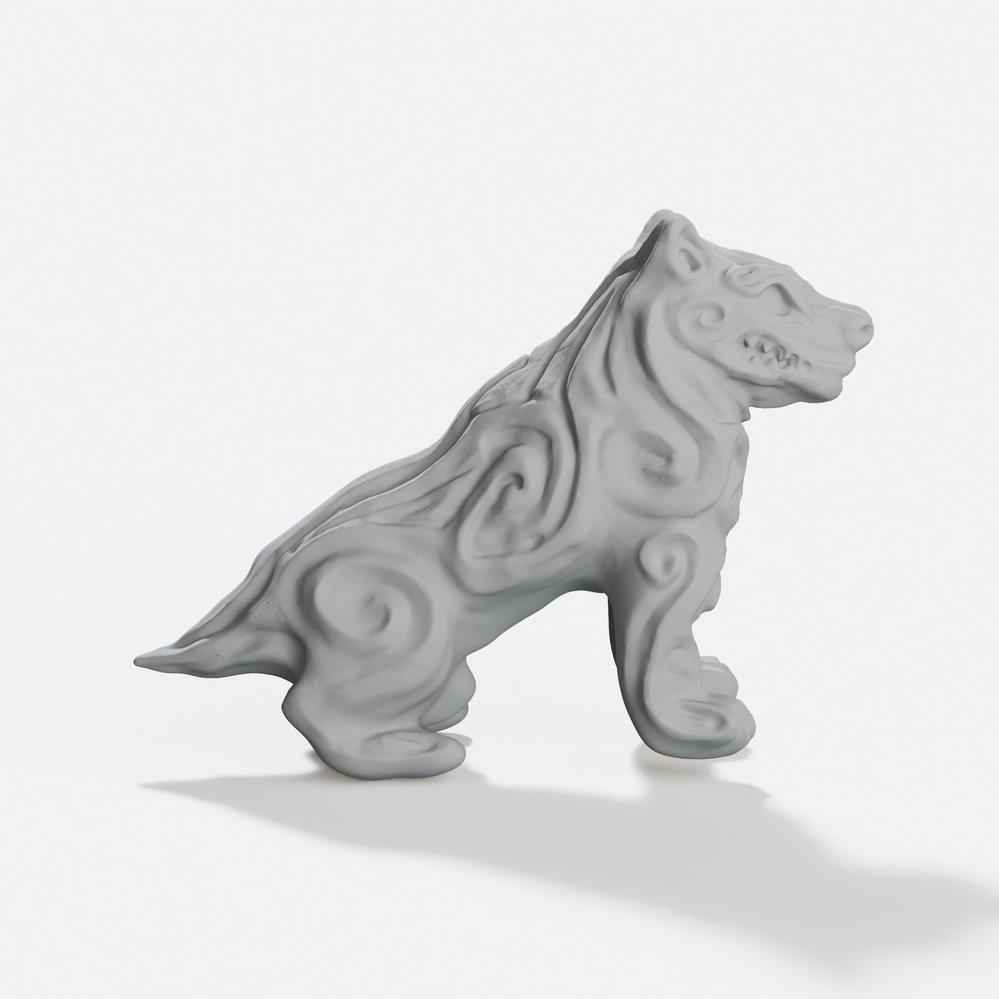 Demon Dog Statue 3D Printed Home Decor, hero tilt